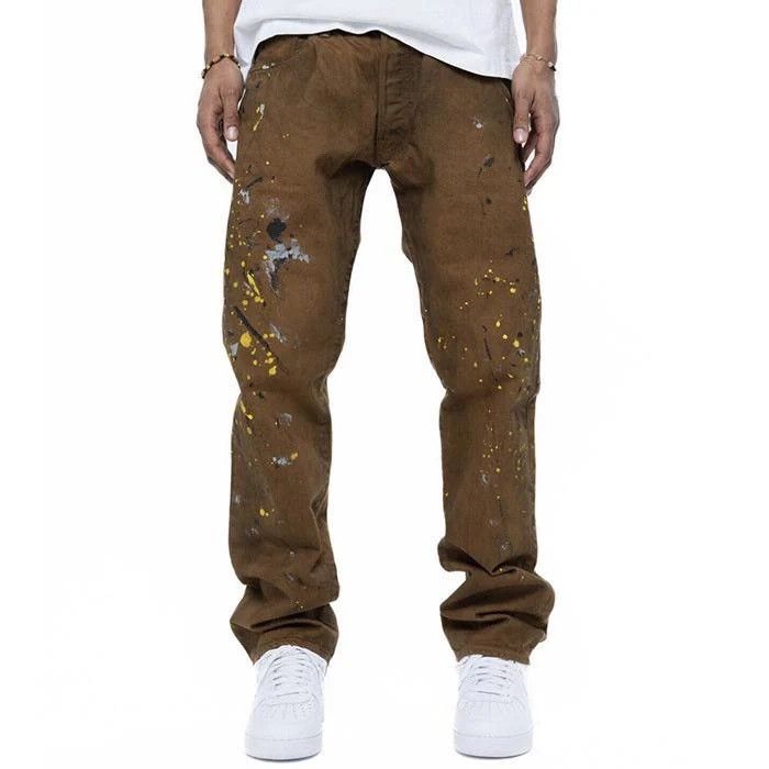 HIDDEN Hidden NY Painter Denim Splatter Paint Brown Mens Size 30 Size US 30 / EU 46 - 1 Thumbnail