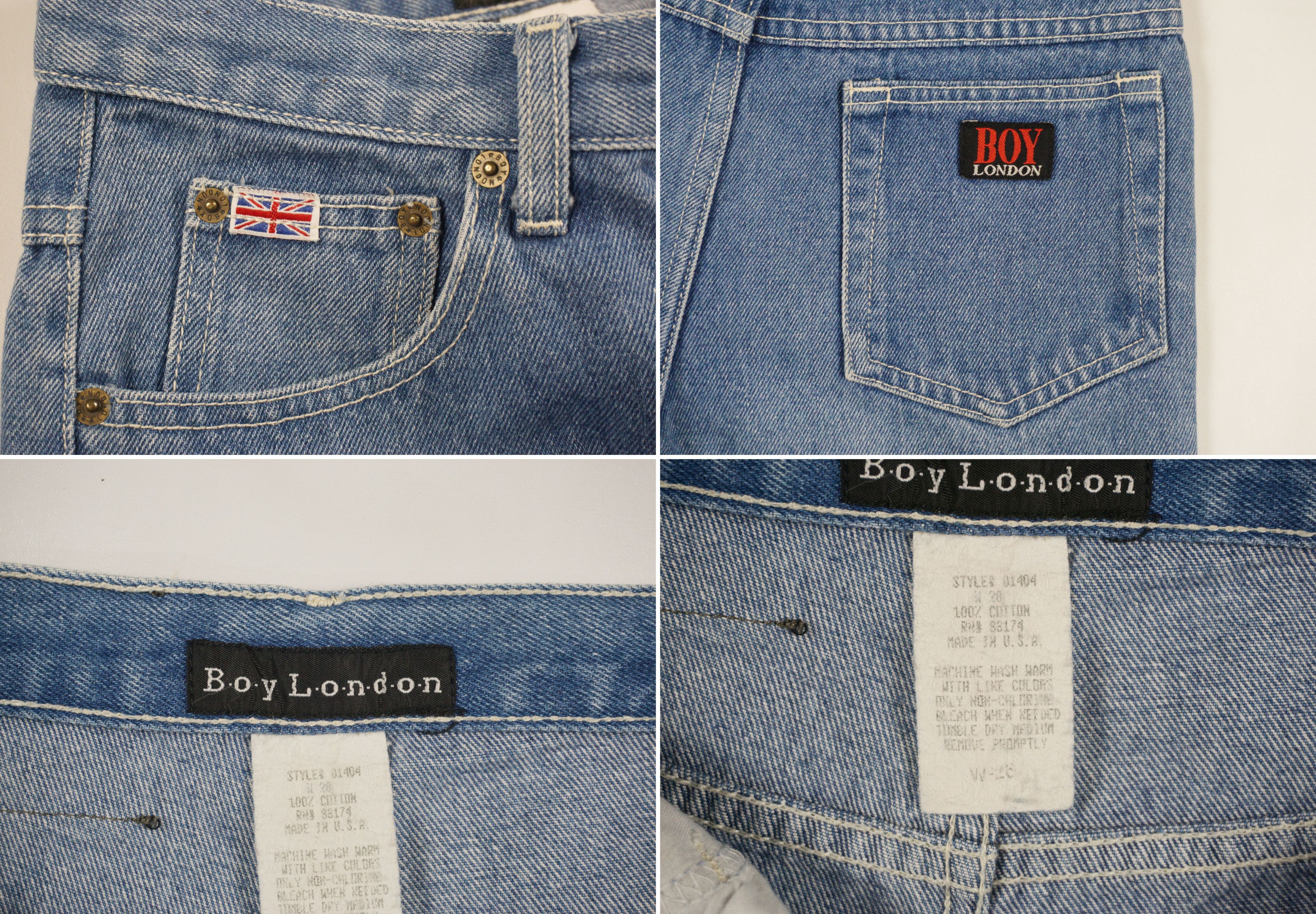 Boy London Vintage Made in USA Petite Medium Rise Flare Blue Jeans Size 27" / US 4 / IT 40 - 6 Thumbnail