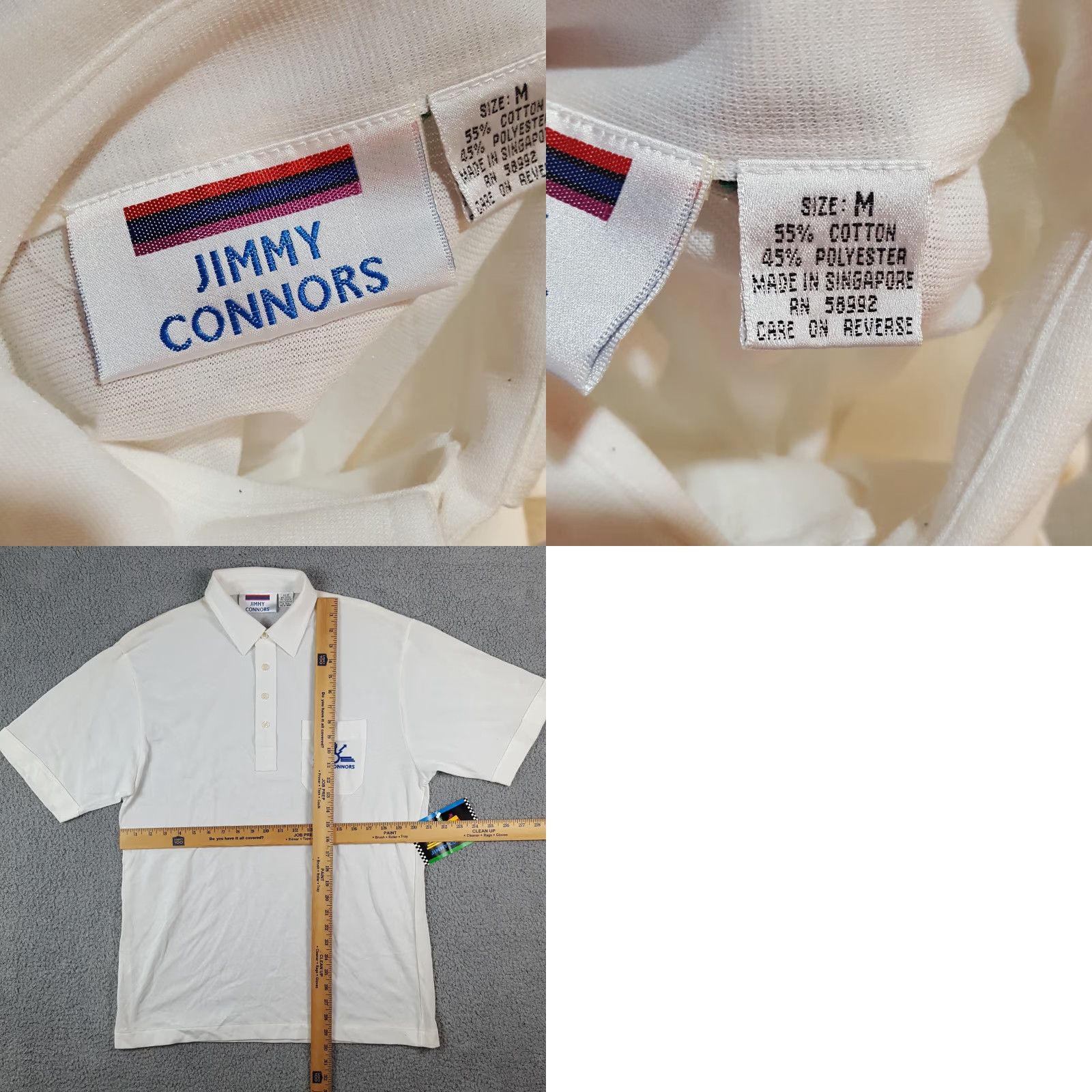 Vintage VINTAGE 90s Jimmy Connors Tennis Polo Shirt Men's Medium White Preppy Collar Size US M / EU 48-50 / 2 - 8 Thumbnail