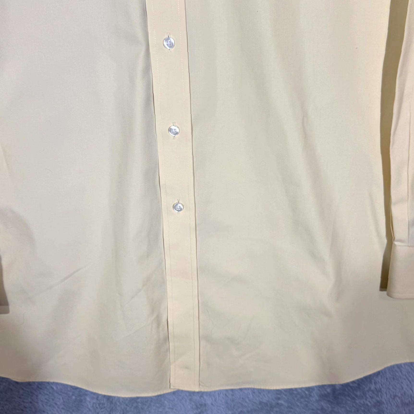 Vintage VINTAGE Gold Label Dress Shirt Mens 17.5 / 38 Yellow 100% Cotton Non-Iron Long Sleeve Size 48R - 6 Thumbnail