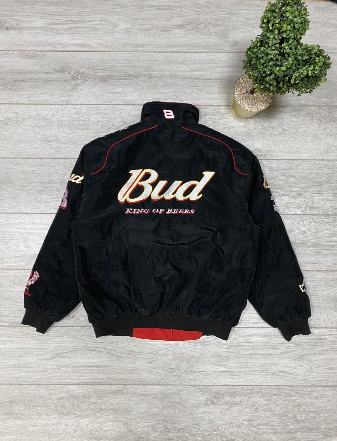 Image of Formula Uno x Racing Bud Chevrolet Vintage Racing Jacket Big Logo in Black, Men's (Size 2XL)