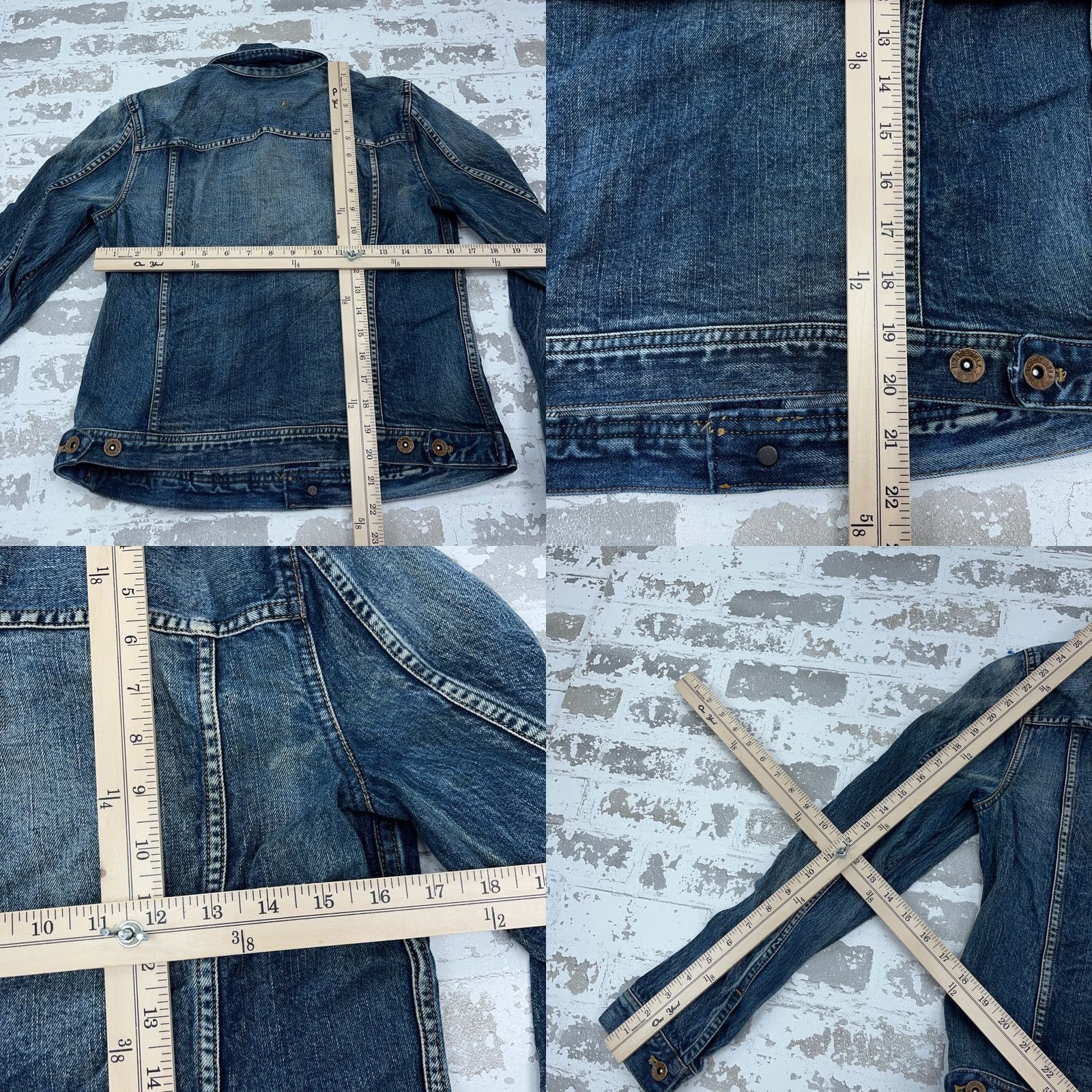Madewell Madewell Jacket Women M Denim Blue Jean Dark Wash Faded Trucker Retro 80s 90s Hipster Modern Classic Biker All Seasons Pockets Size 32" / US 10 / IT 46 - 8 Thumbnail