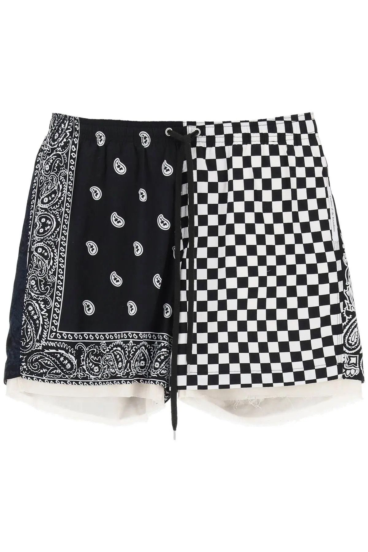 image of Children Of The Discordance O1S22I1N0224 Bandana Patchwork Short In Black, Men's (Size 30)
