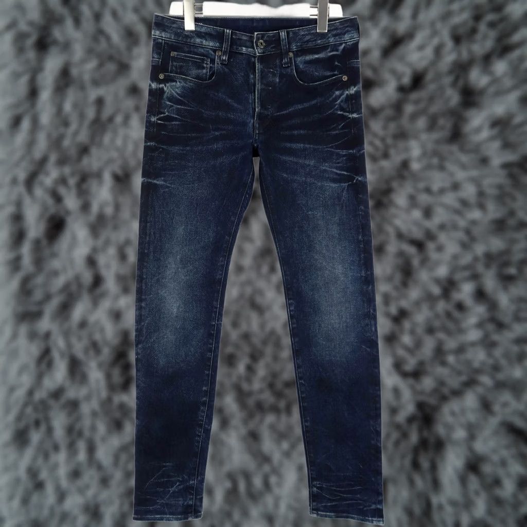 G-Star G-STAR 3301 Slim Jeans W30/L34 Blue Denim Button Fly Faded Whiskers Men's Size US 30 / EU 46 - 1 Thumbnail