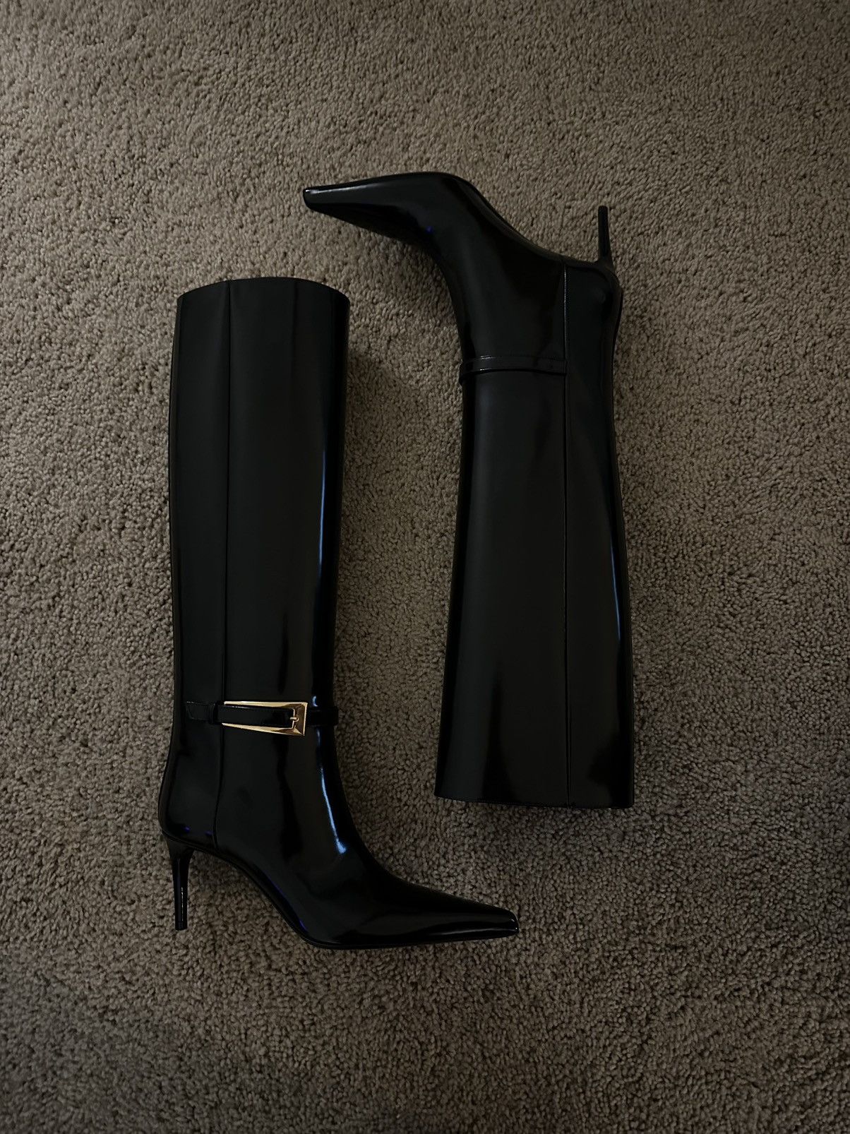 Yves Saint Laurent Saint Laurent Heel patent leather boots Size US 6.5 / IT 36.5 - 1 Thumbnail