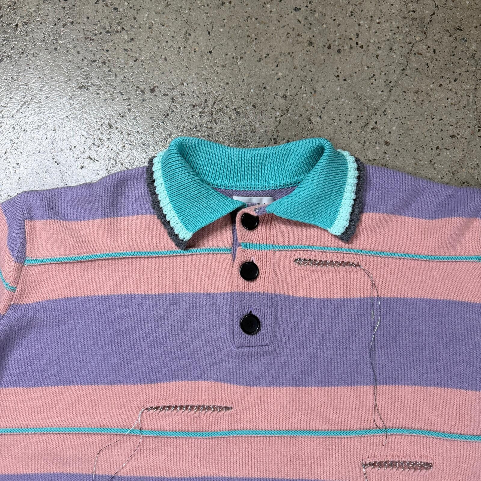 KIDILL Kidill X Rurumu Distressed Knit Polo Shirt Size US XXL / EU 58 / 5 - 2 Thumbnail