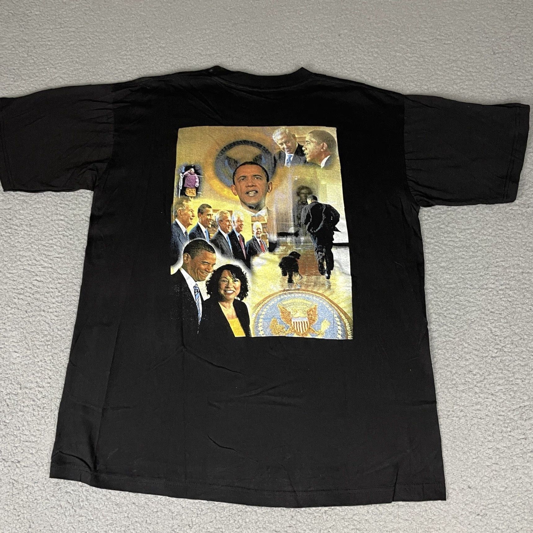 Vintage Barack Obama Tshirt XL Black Graphic Tee Men Short Sleeve Crew Neck 44th President Yes We Can Hope Size US XL / EU 56 / 4 - 6 Thumbnail