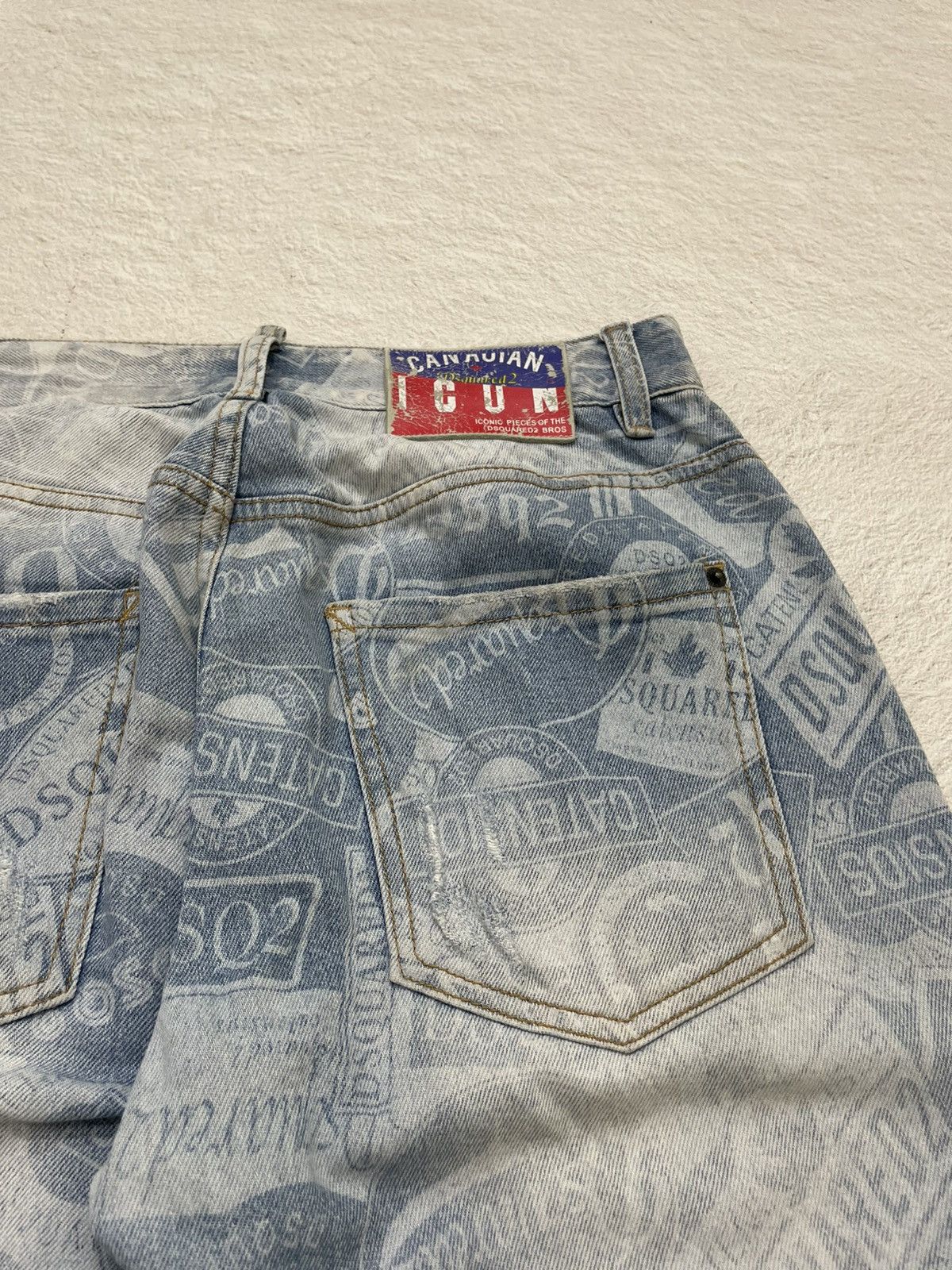 Hysteric Glamour 2000s Dsquared Distressed Denim Full Print Y2K Size US 31 - 8 Thumbnail