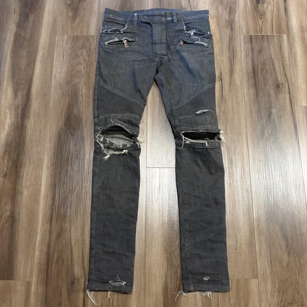 Balmain Balmain ripped biker denim Size US 30 / EU 46 - 1 Thumbnail