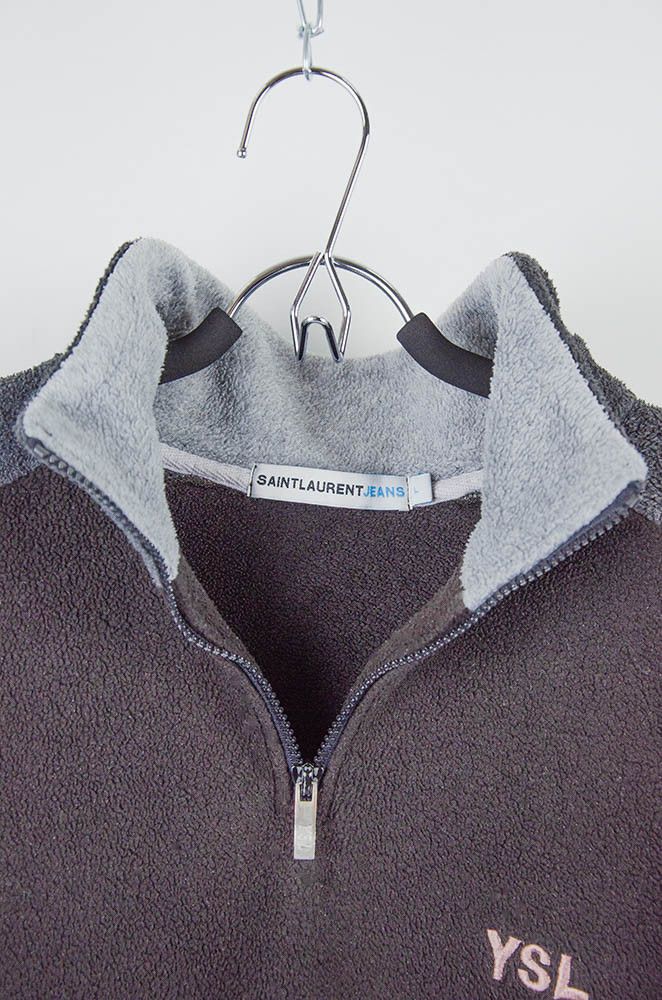 Yves Saint Laurent Saint Laurent Fleece Quarter Zip Pullover Charcoal Size L Size US L / EU 52-54 / 3 - 6 Thumbnail