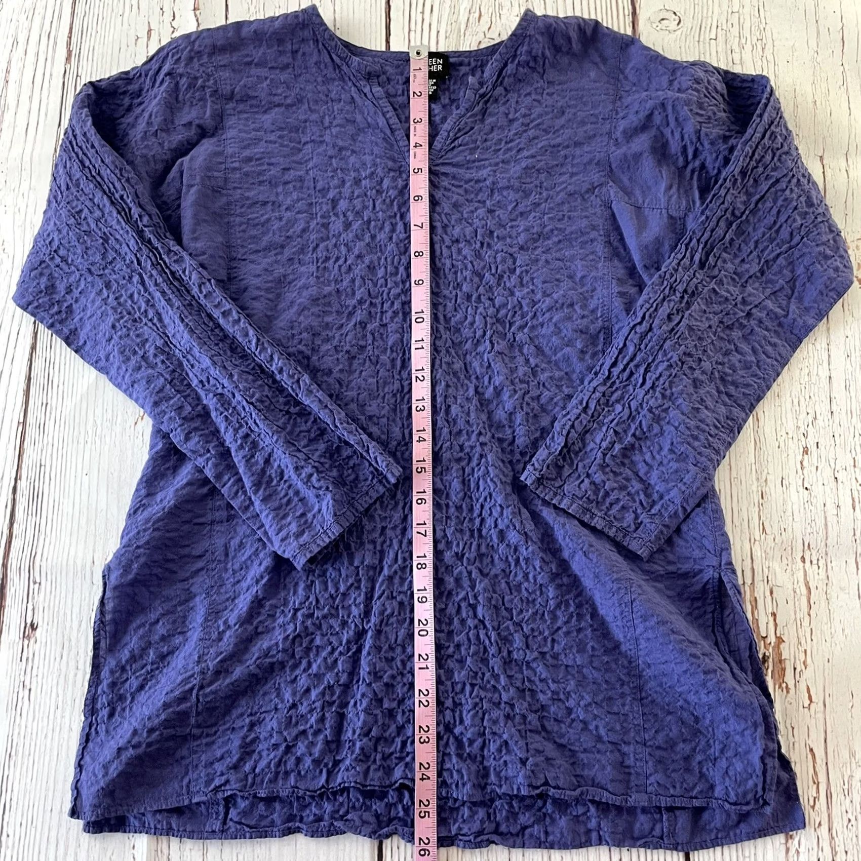 Eileen Fisher Eileen Fisher V-Neck Long Sleeve Tunic Top Womens XS Purple Blouse Shirt V-Neck Tunic White? Size XS / US 0-2 / IT 36-38 - 3 Thumbnail