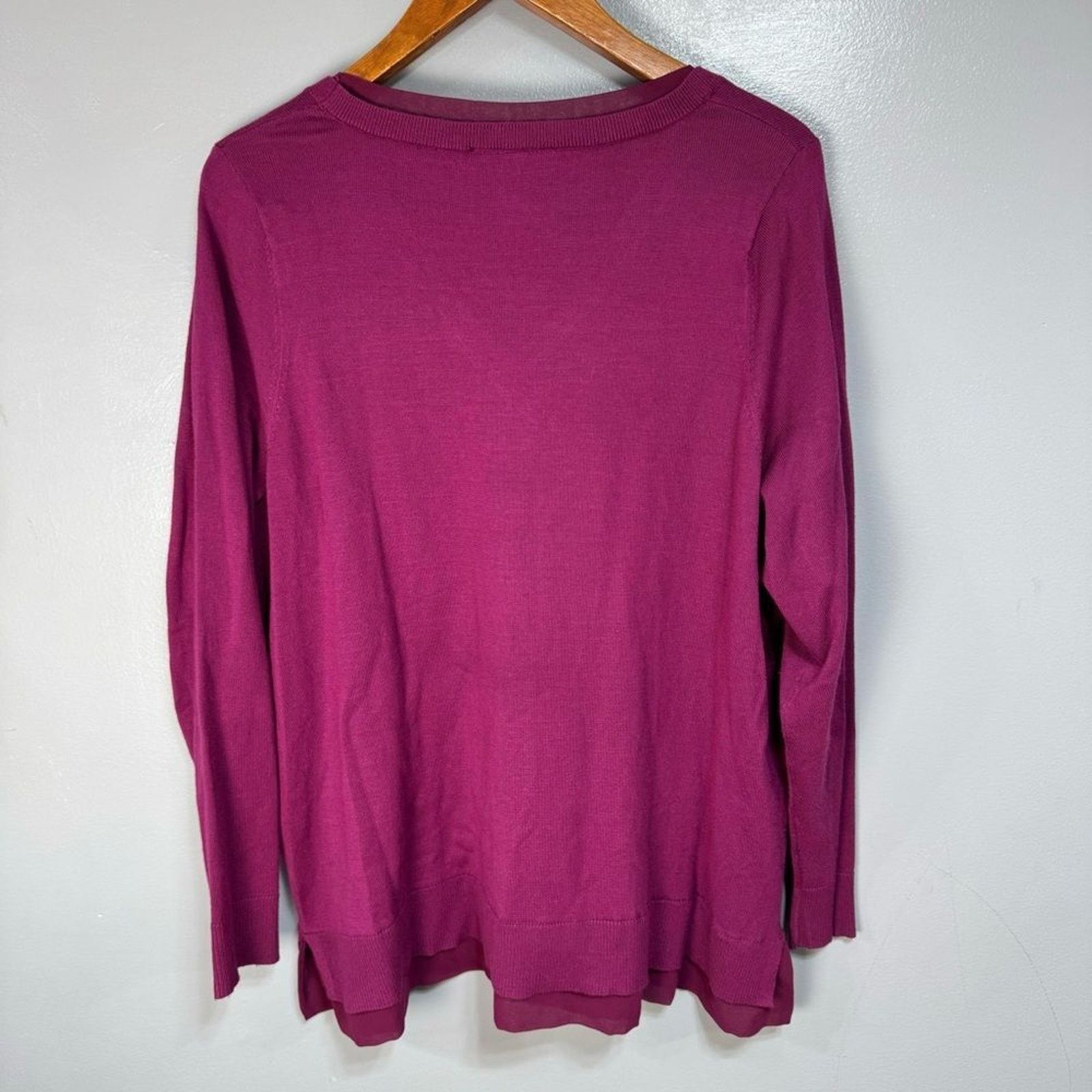 size? Lane Bryant Plus V-Neck Sweater sz 2X Faux Layered # E843 Size XXL / US 16-18 / IT 52-54 - 6 Thumbnail