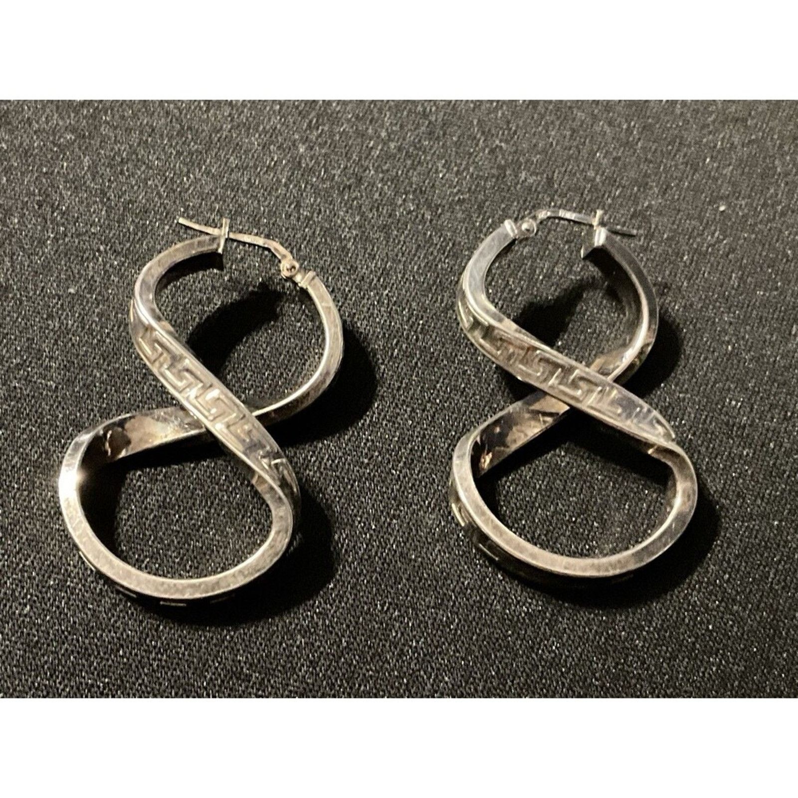 Other 925 Sterling Italy Swirl Figure 8 Greek Key Earrings 9g Size ONE SIZE - 1 Thumbnail