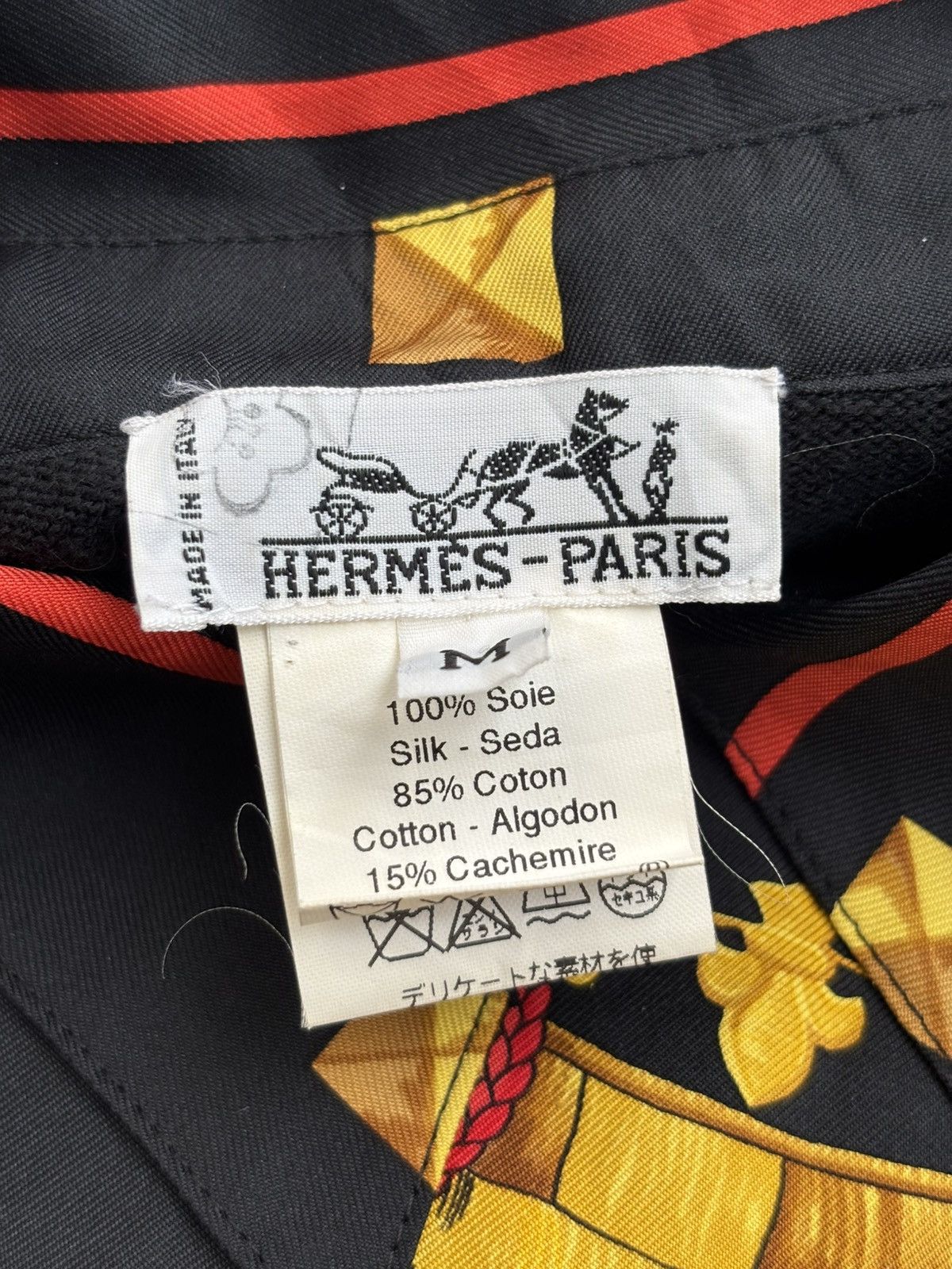 Hermes 1990s Printed Silk LS Polo Shirt Size US M / EU 48-50 / 2 - 6 Thumbnail