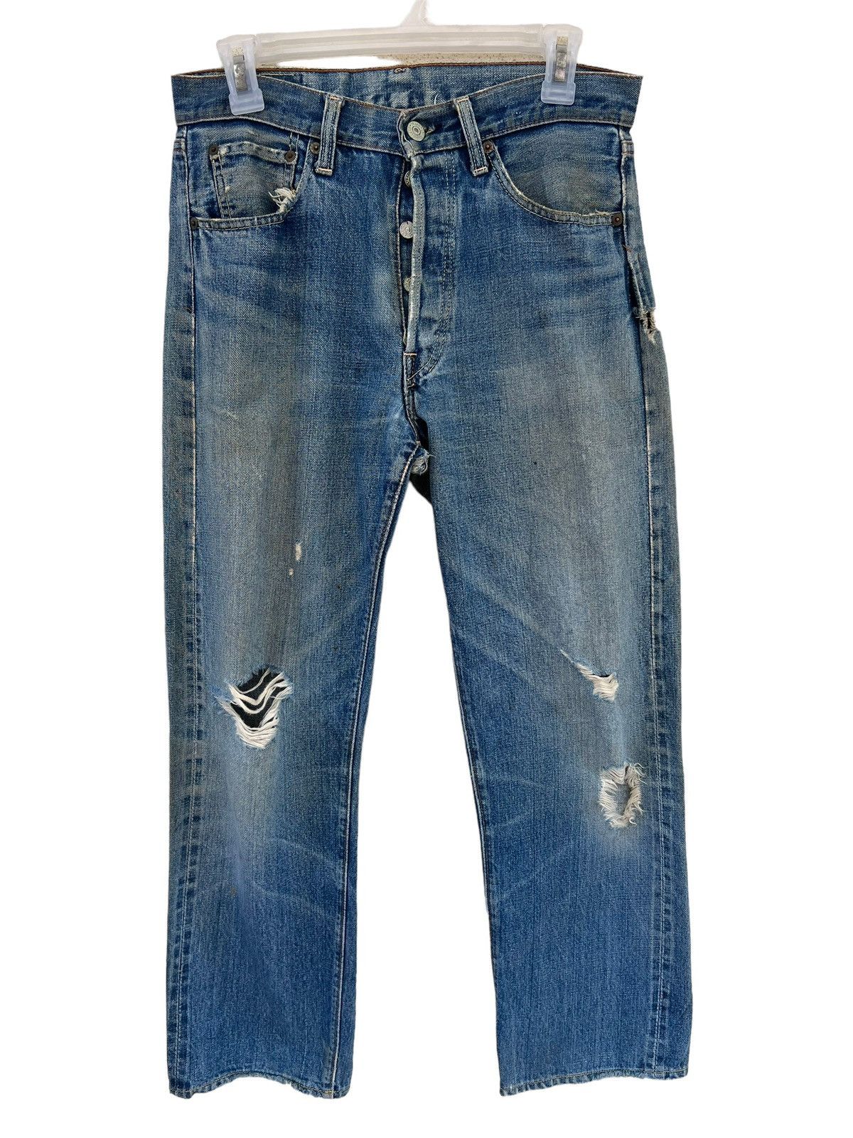 Levi's Trashed Vintage 70s Levi’s 501 Big E #6 Denim Redline Jeans Size US 30 / EU 46 - 6 Thumbnail