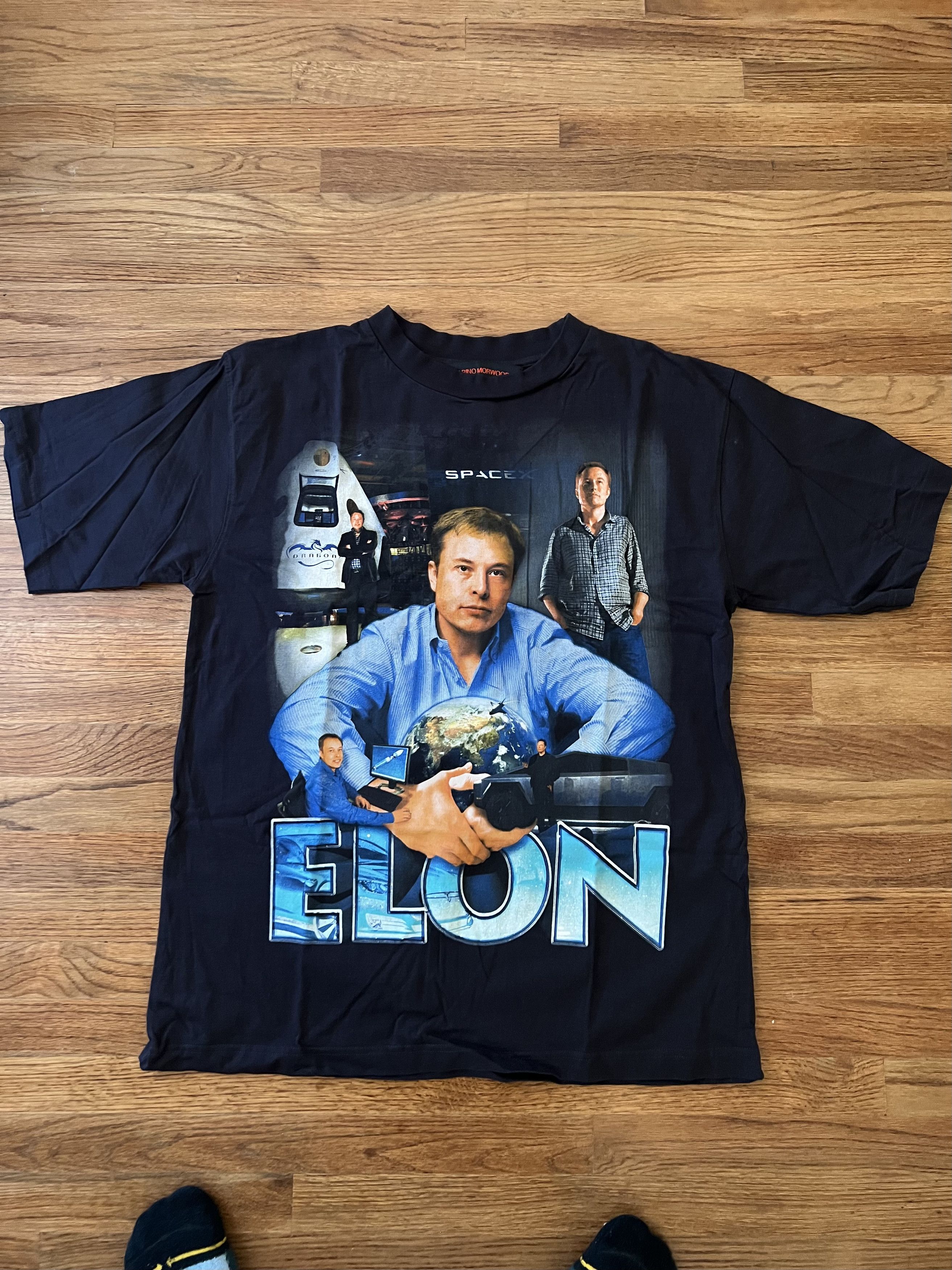 Elon Musk SpaceX black and blue t-shirt Made by | Depop