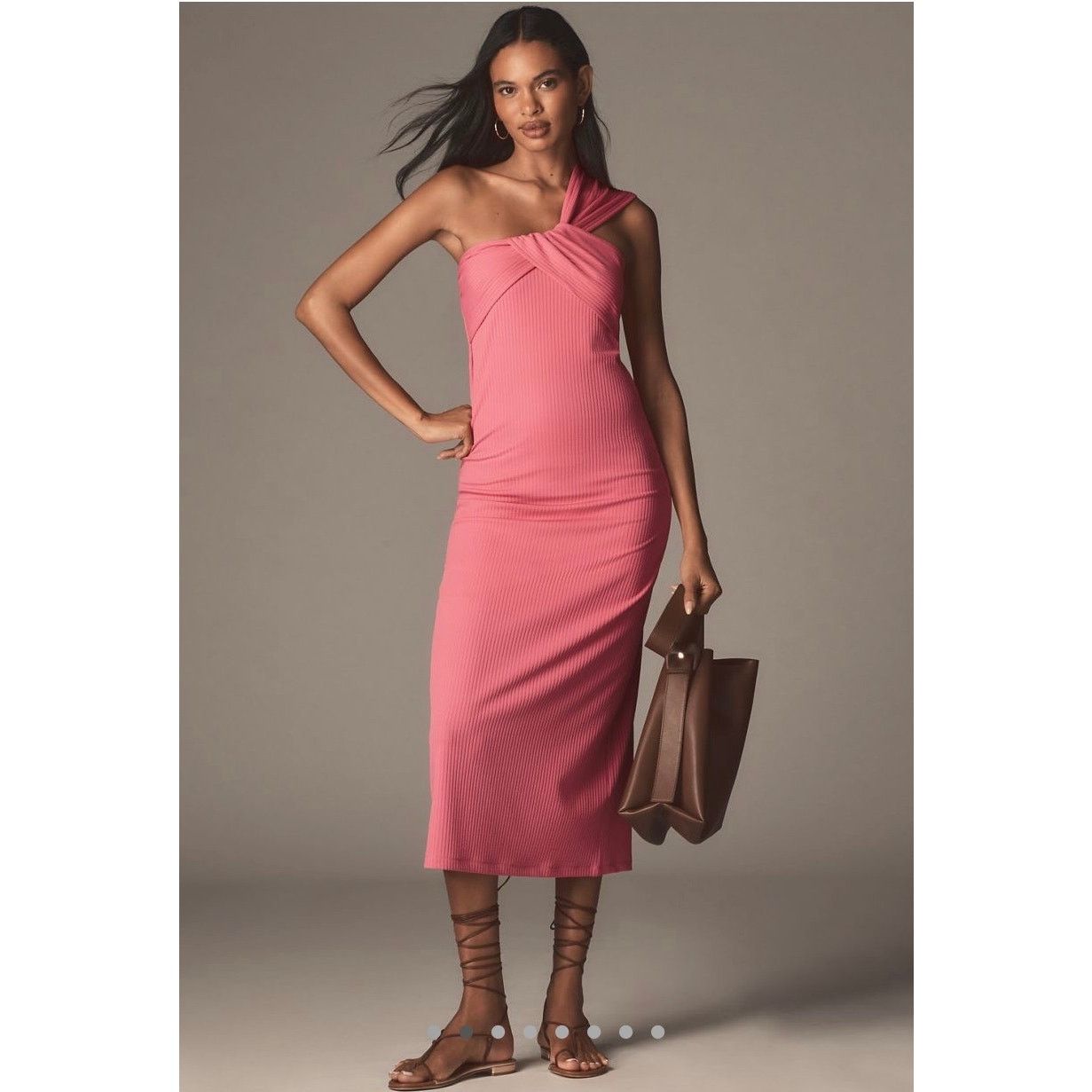 Anthropologie NWT Anthropologie Porridge Twist-Front Ribbed Maxi Dress Size L / US 10 / IT 46 - 1 Thumbnail