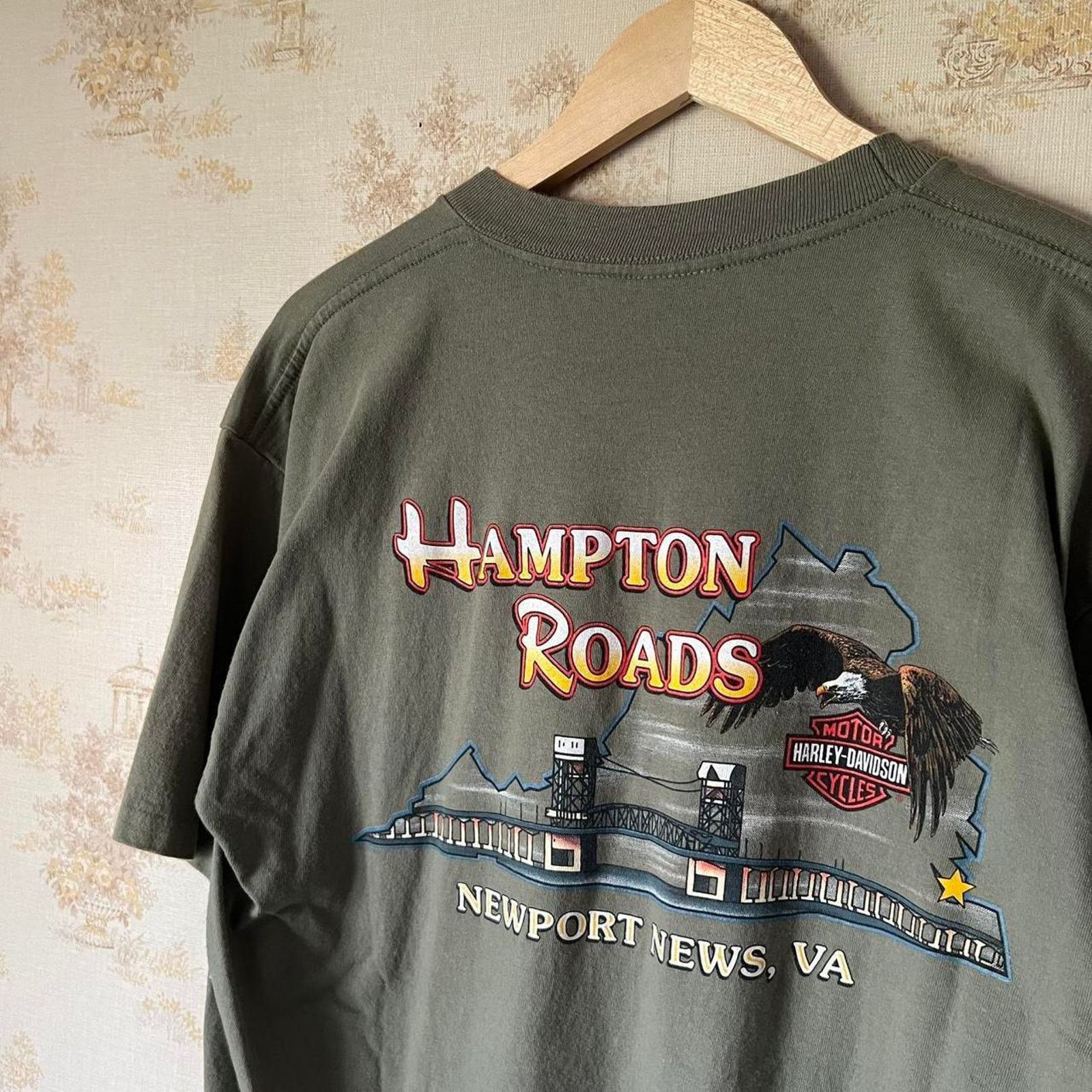 Harley Davidson 90s Harley Davidson T-Shirt | Hampton Roads Virginia | L Size US L / EU 52-54 / 3 - 1 Thumbnail