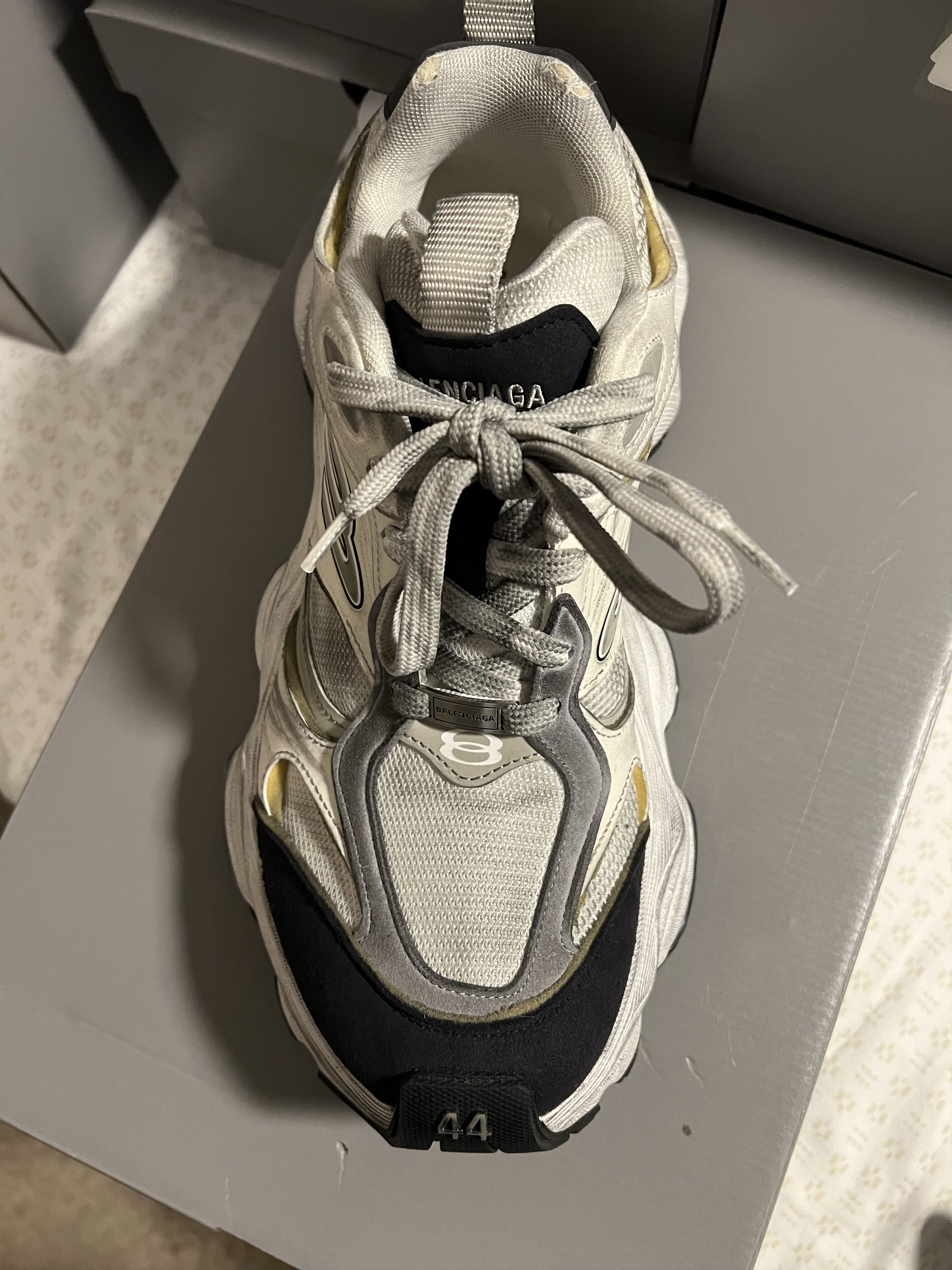Balenciaga Balenciaga Cargo Sneakers - Grey/White/Neutral Size US 11 / EU 44 - 3 Thumbnail