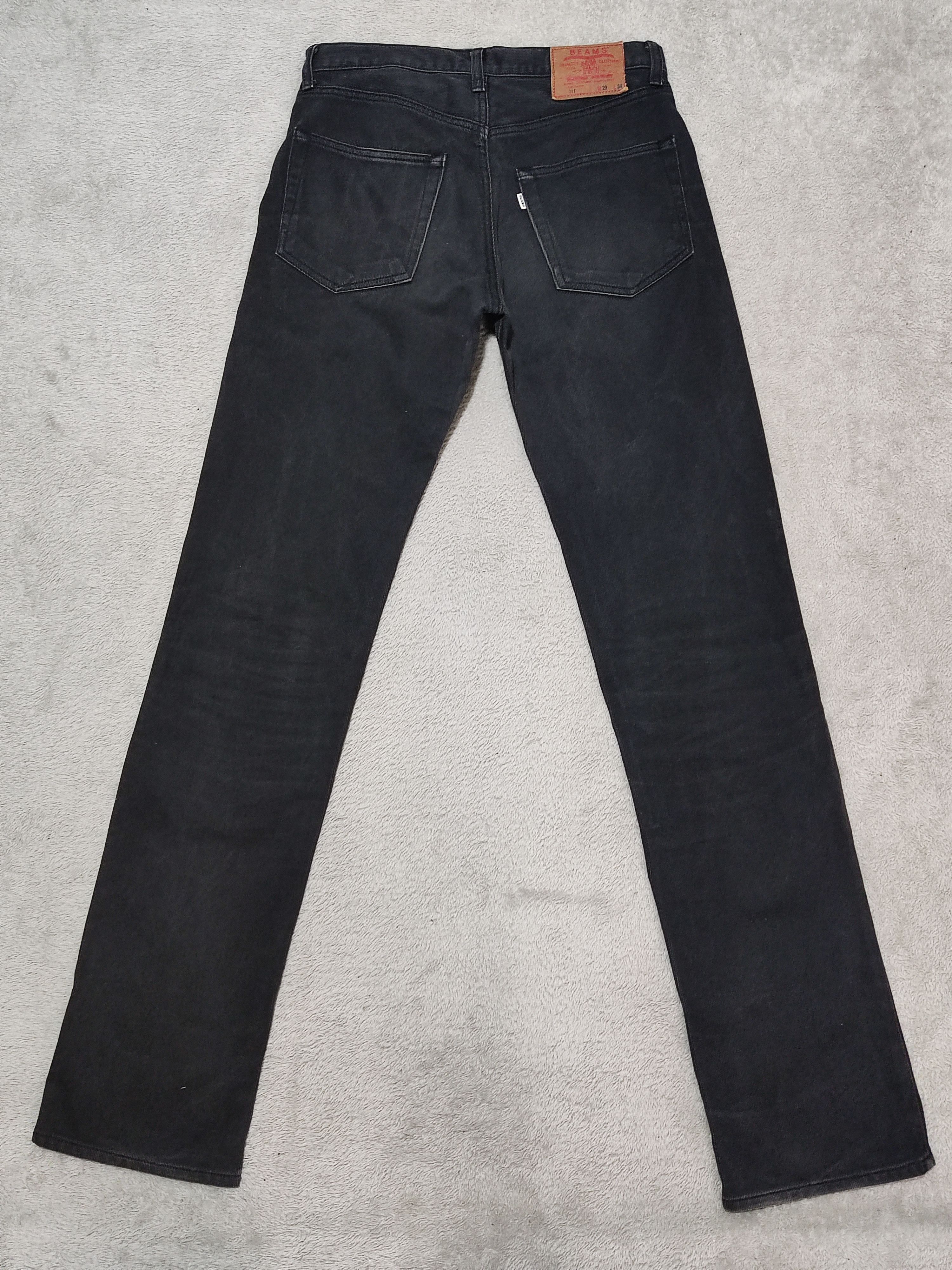 Beams Plus × Levi's BEAMS Pique Knit Faded Black Denim Trousers White Tab Size US 29 - 10 Thumbnail
