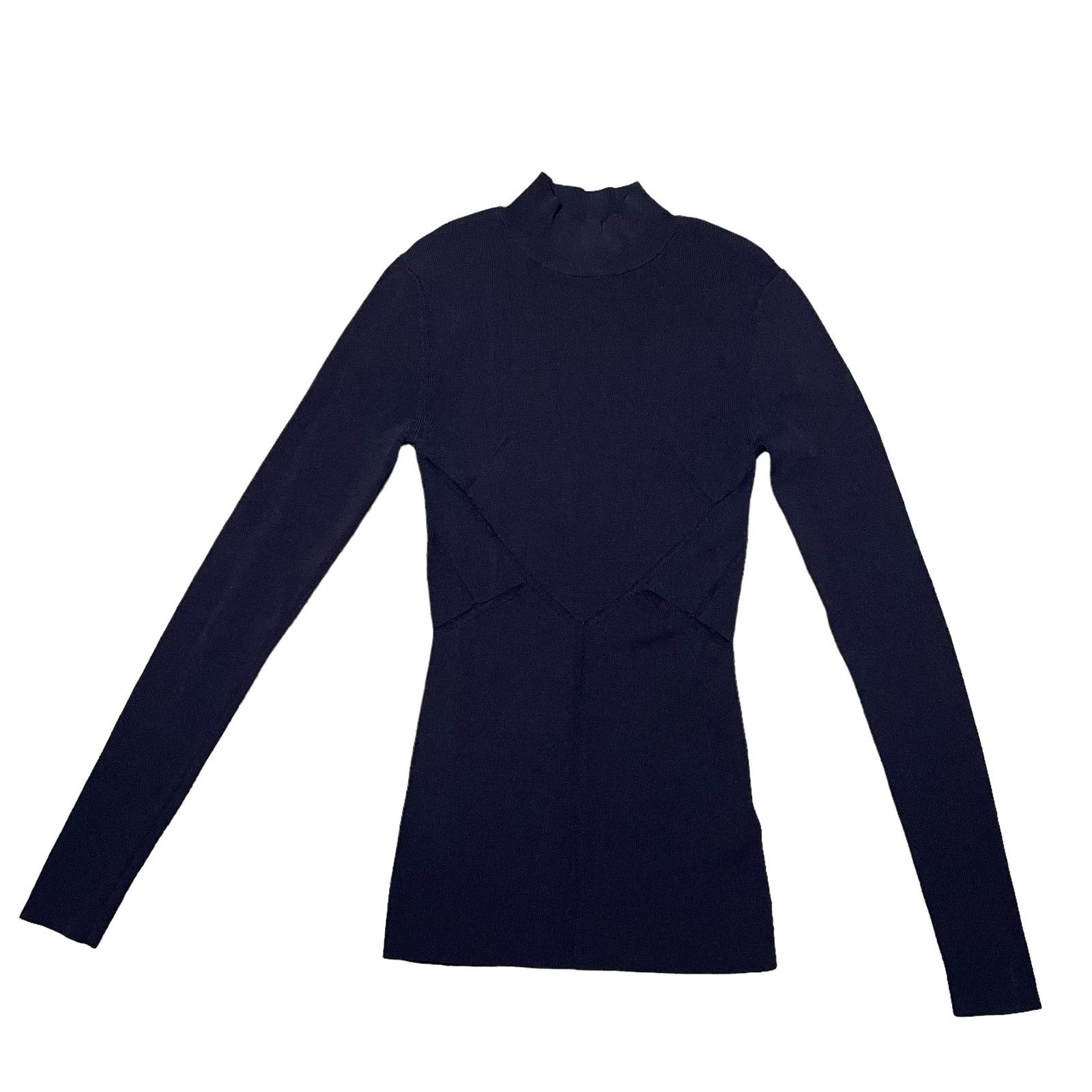 H&M H&M Studio Structured Fine Knit Top Long Sleeve Blue Size 2 Size XS / US 0-2 / IT 36-38 - 1 Thumbnail