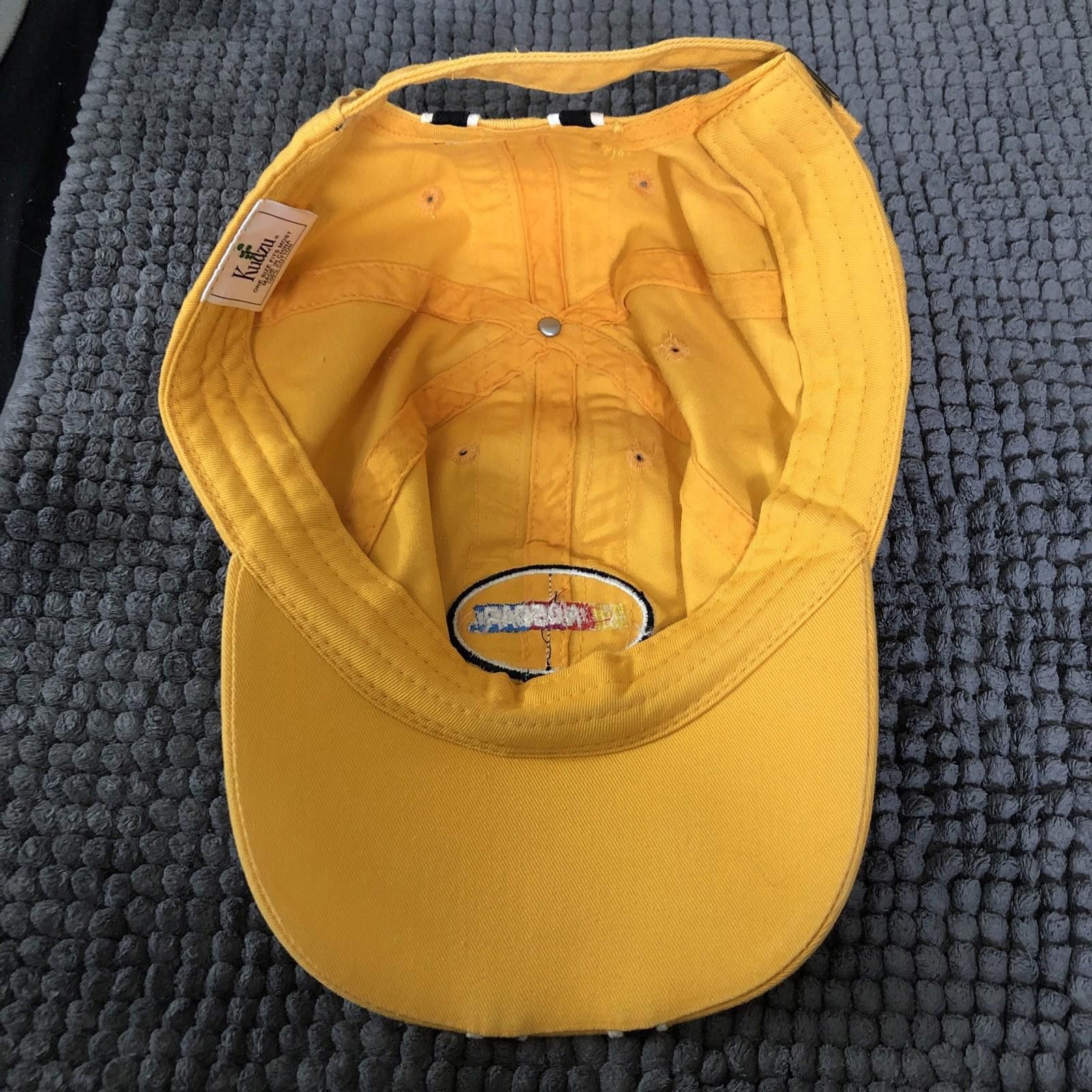 Designer Kudzu Nascar Mens Yellow Hat Cap Adjustable Strap Back OS Size ONE SIZE - 4 Thumbnail
