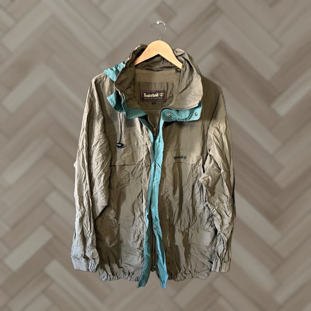 Timberland Y2K Timberland Weather Gear Mens Green Full Zip Rain Jacket L Size US L / EU 52-54 / 3 - 1 Thumbnail
