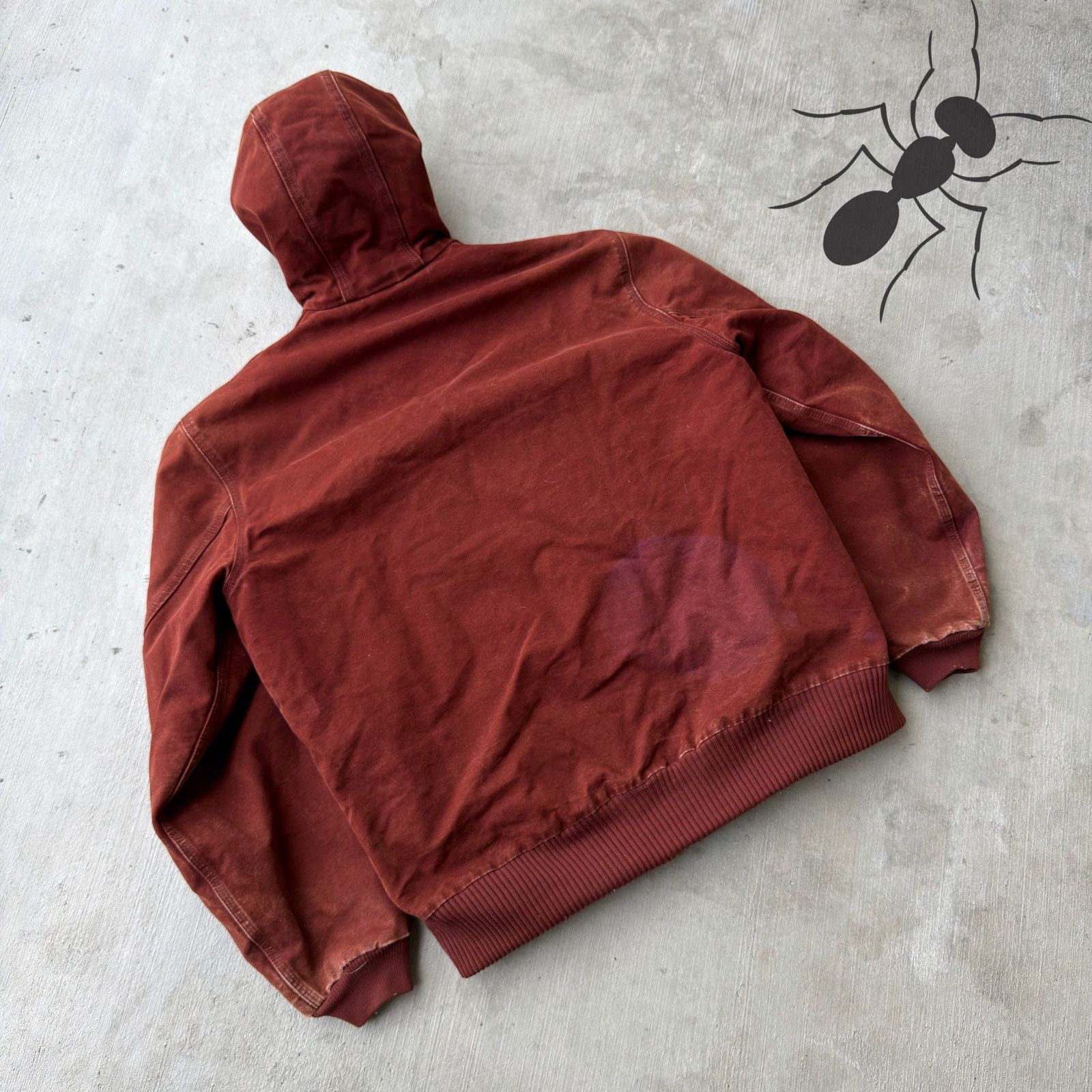 Carhartt × Vintage Carhartt J130 CLY red hooded work wear jacket Size US L / EU 52-54 / 3 - 6 Thumbnail