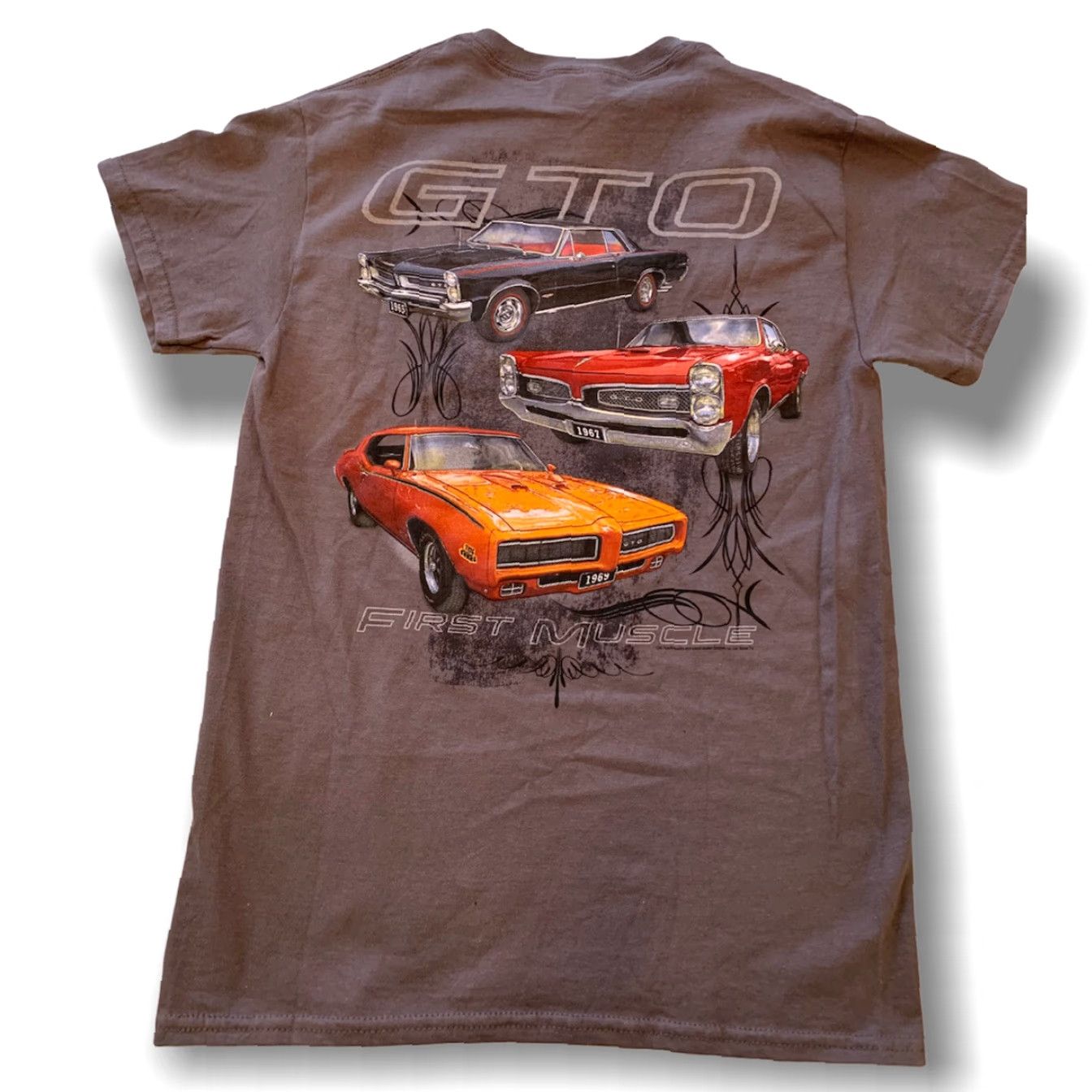 Gildan VINTAGE Small GTO First Muscle Official GM Men's Gray Short Sleeve Tshirt Gildan Heavy Cotton 100% Cotton Size US S / EU 44-46 / 1 - 3 Thumbnail