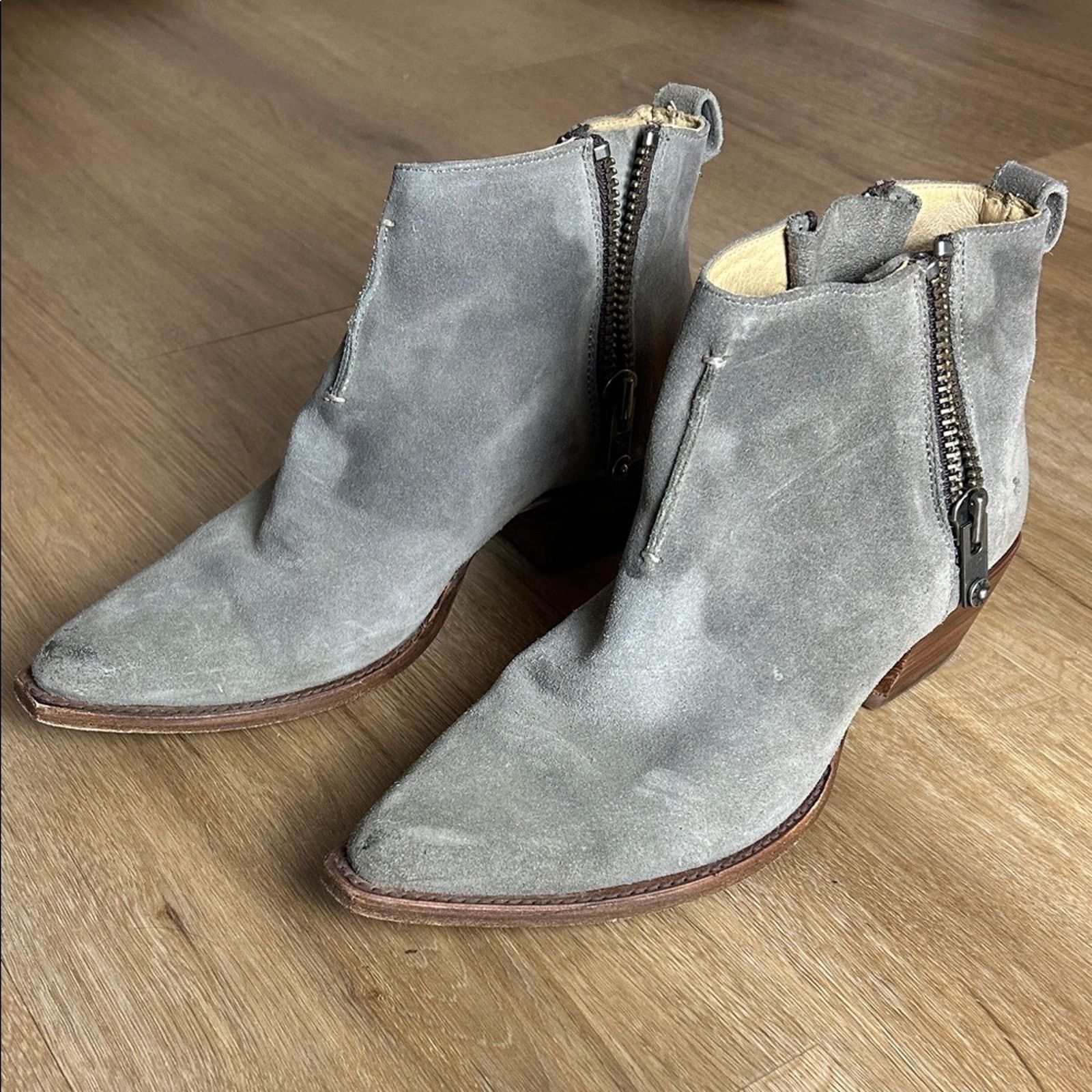 Frye Frye Suede Sacha Moto Western Booties Size US 9.5 / IT 39.5 - 4 Thumbnail