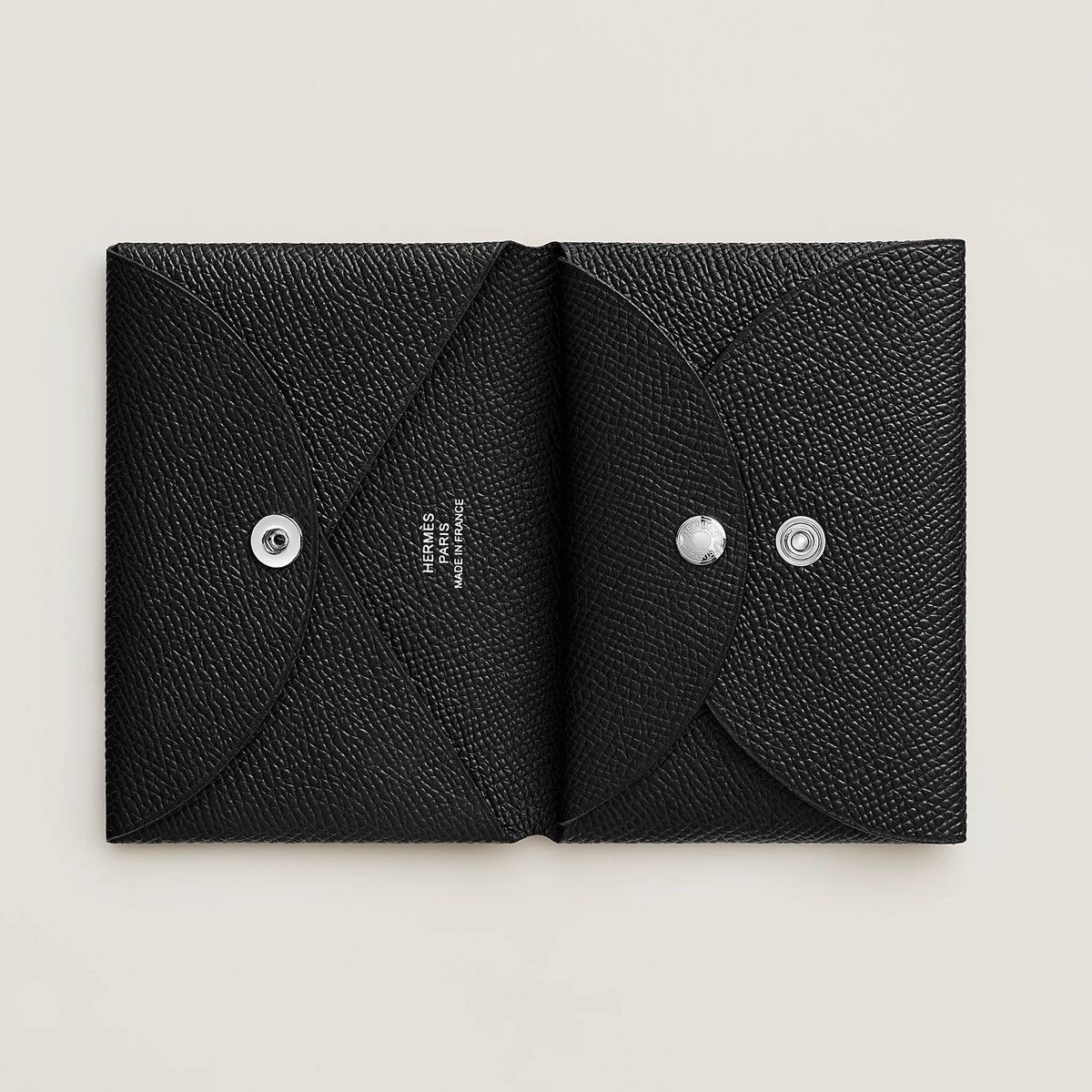 Pre-owned Hermes Portefeuille Calvi Duo Wallet Black [new]