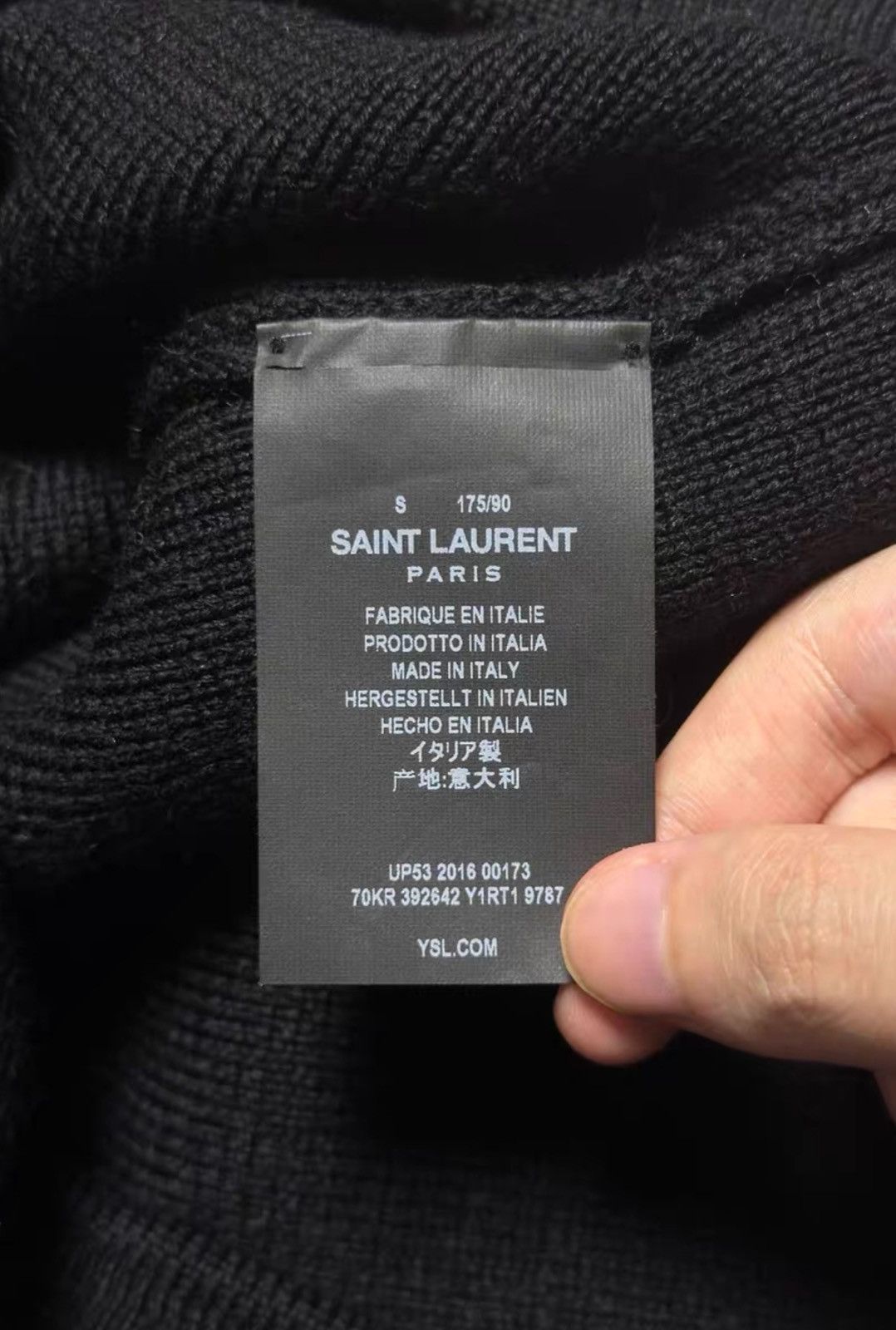 Saint Laurent Paris Saint Laurent 2016FW Black Striped Shoulder Button Wool Knit Size US S / EU 44-46 / 1 - 6 Thumbnail