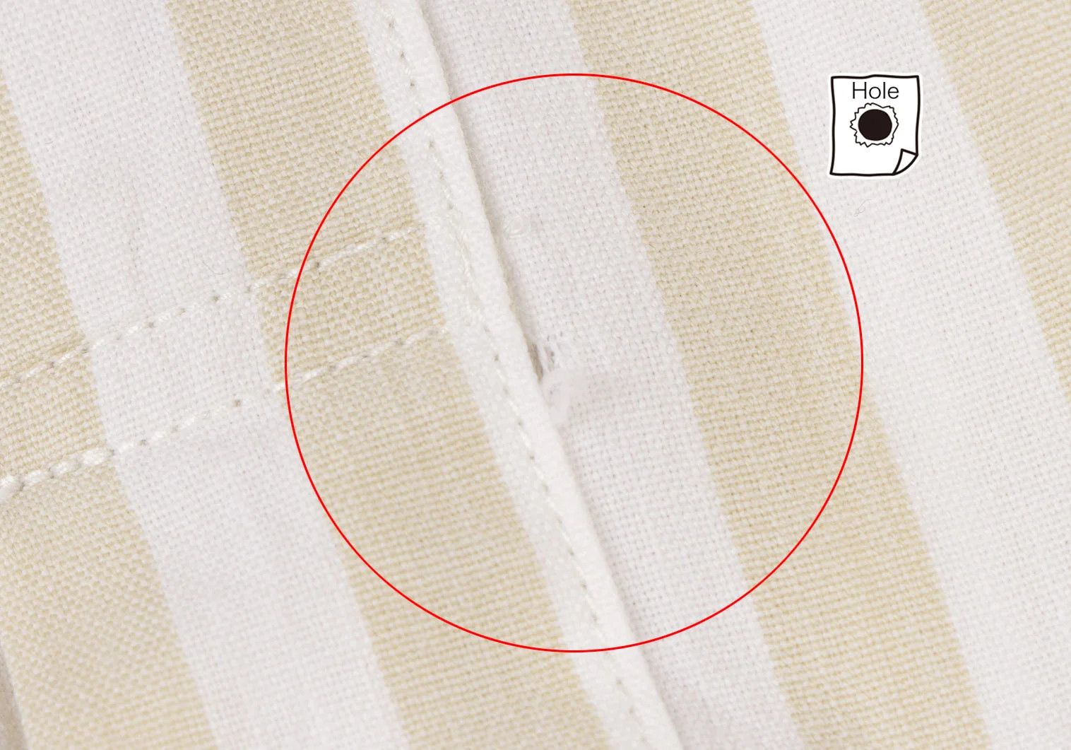 Issey Miyake Stripe Band Collar Shirt in Beige and White, Size M Size US M / EU 48-50 / 2 - 6 Thumbnail