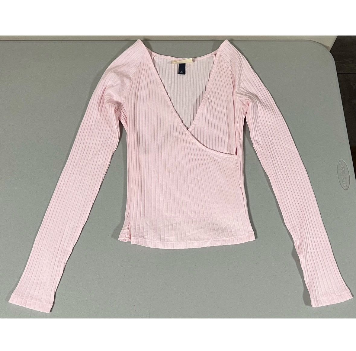 Japanese Brand Pink Pastel V-Neck Long Sleeve Shirt Top Blouse Tee XS 🎀✨ Size XS / US 0-2 / IT 36-38 - 1 Thumbnail
