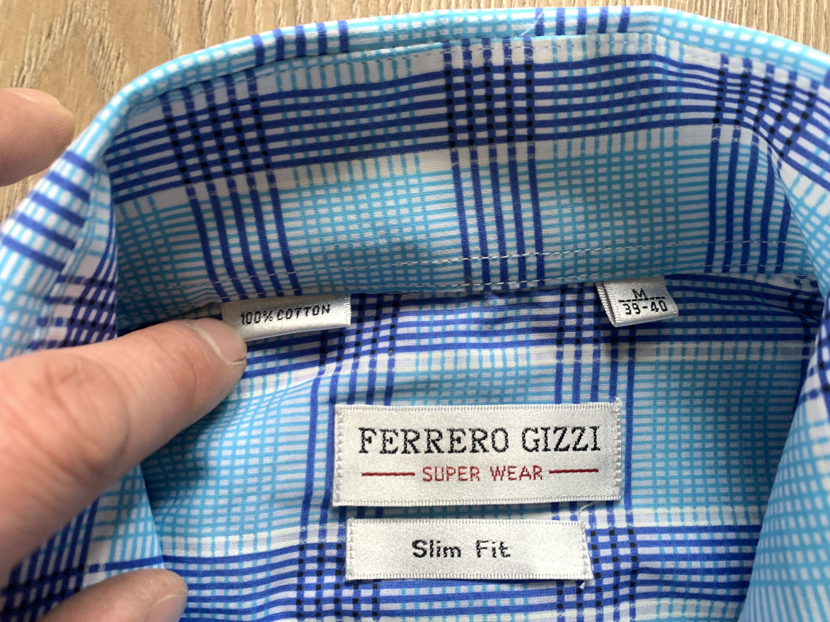 Other Ferrero Gizzi Blue Plaid Slim Fit Short Sleeve Shirt Size US M / EU 48-50 / 2 - 5 Thumbnail