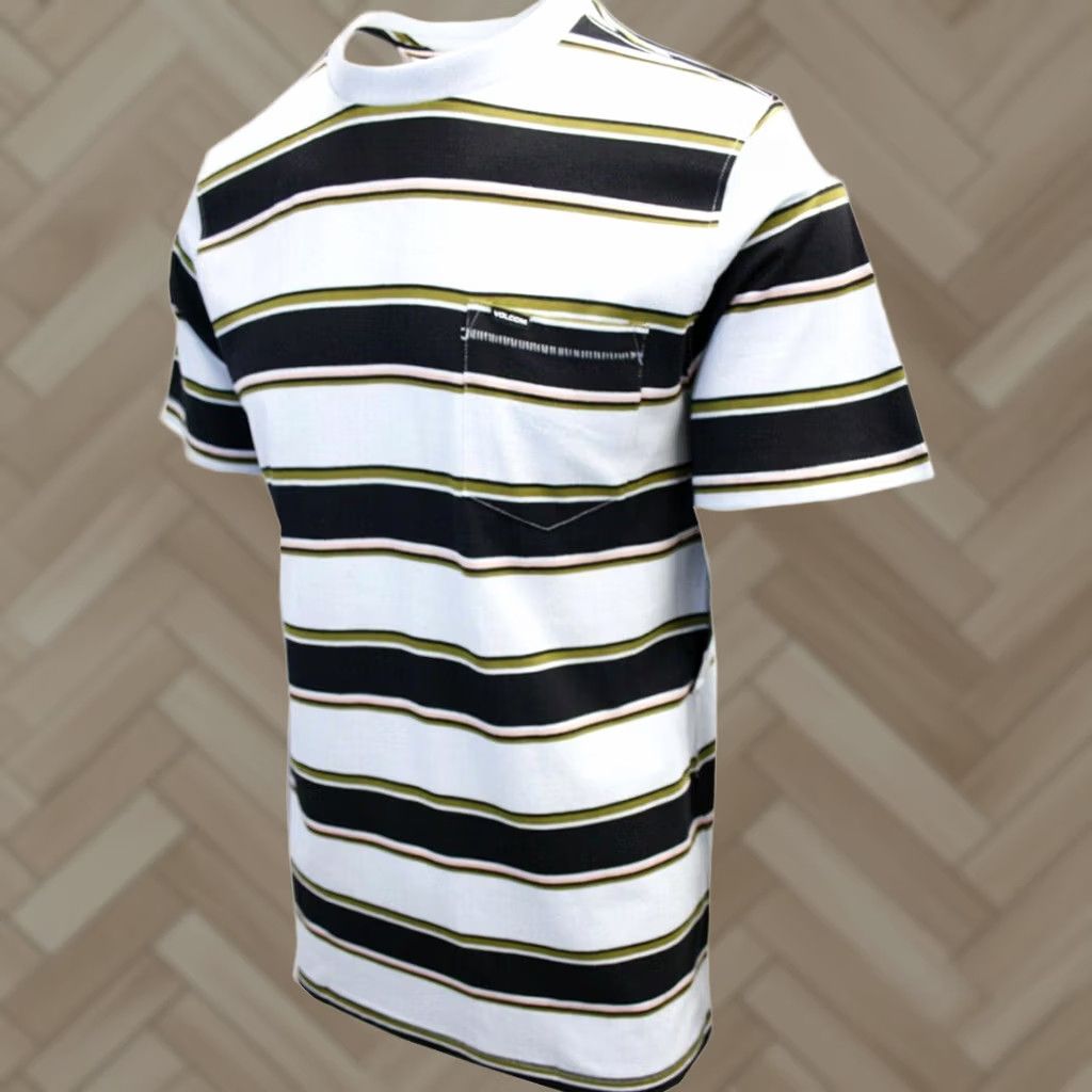 Volcom Volcom Men's Pale Blue Laney Crew S/S T-Shirts S06 (S) | Volcom Shirt, Short Sleeve, Logo, Striped, 60% Cotton 40% Polyester, Vintage No Size US S / EU 44-46 / 1 - 1 Thumbnail