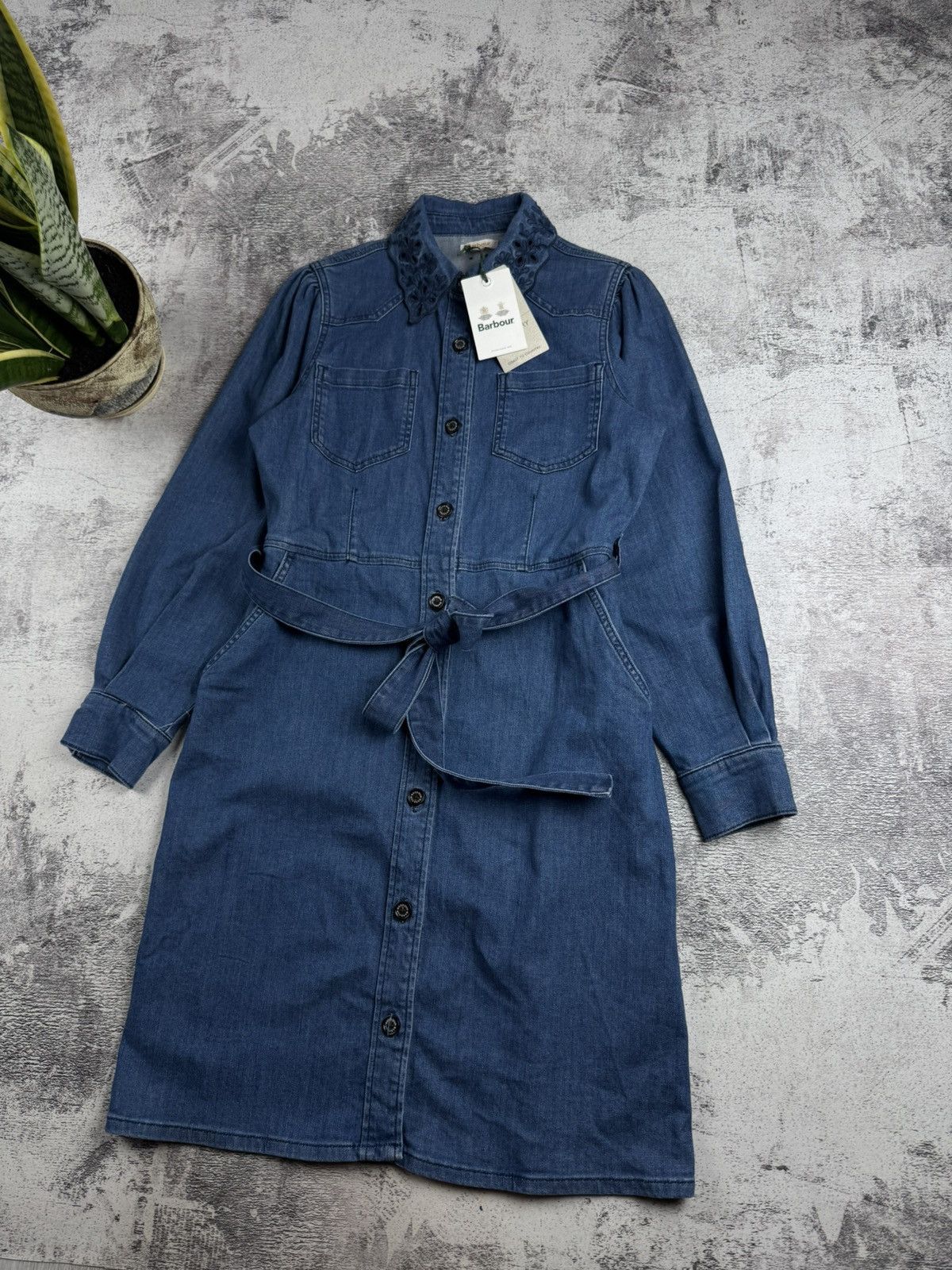 Barbour NEW Barbour Longfield Coast Waist Dress Women’s US 8 Blue Denim Jeans Trench Size M / US 6-8 / IT 42-44 - 3 Thumbnail