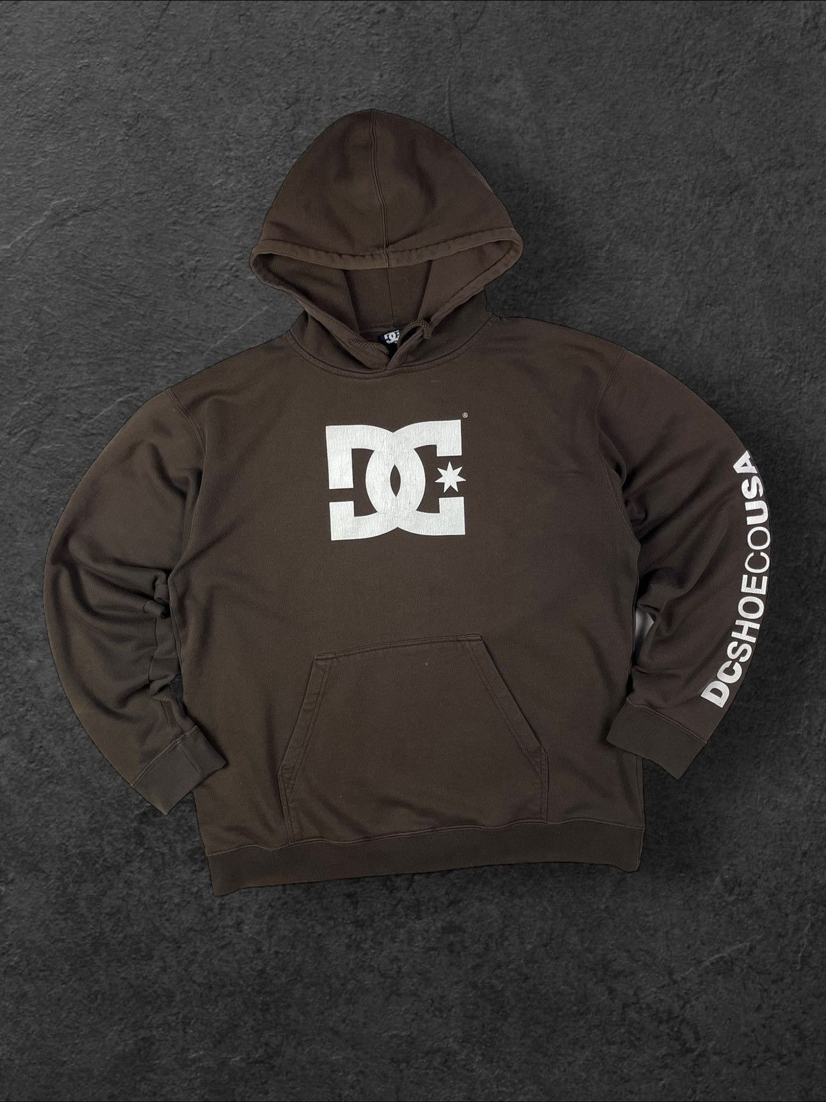 image of Y2K Dc Hoodie Sweatshirt 2000S in Brown, Men's (Size Medium)