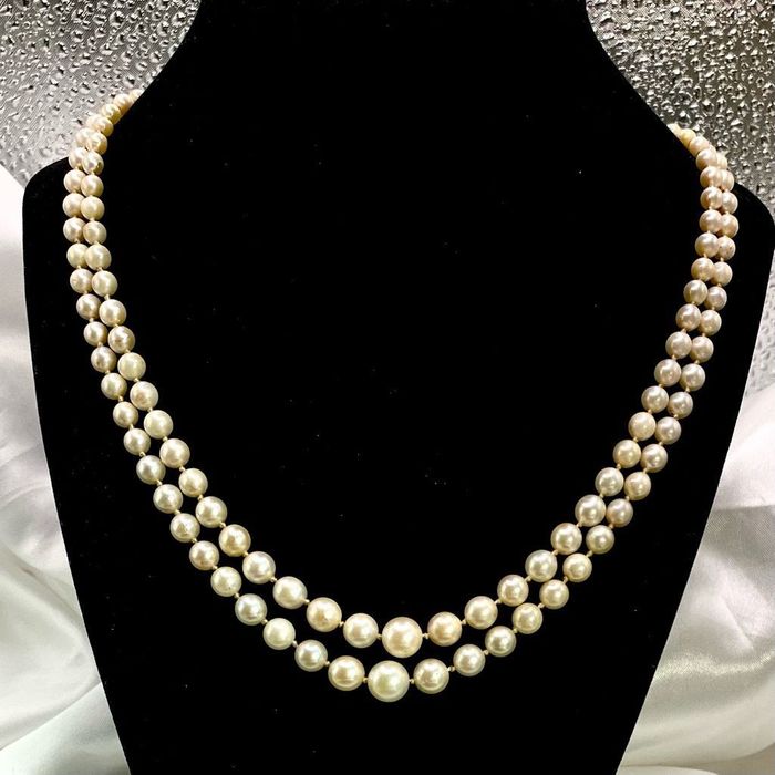 Pearl Izumi ARJ Lovely Vintage 2-Strand Natural Pearl Necklace | Grailed