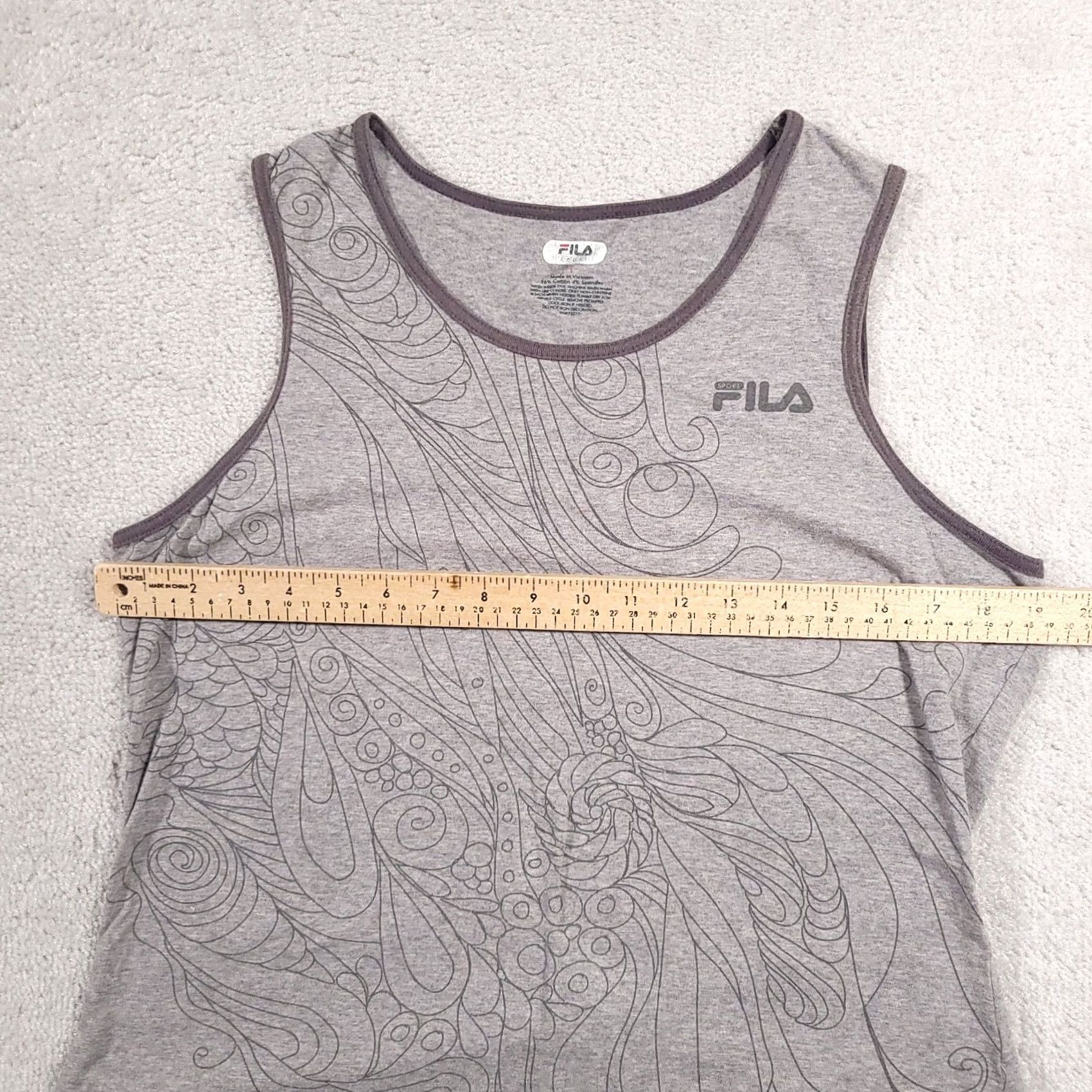 Fila FILA Tank Top Activewear Muscle Shirt Cotton Yoga Athletic Womens Large Gray Size L / US 10 / IT 46 - 5 Thumbnail