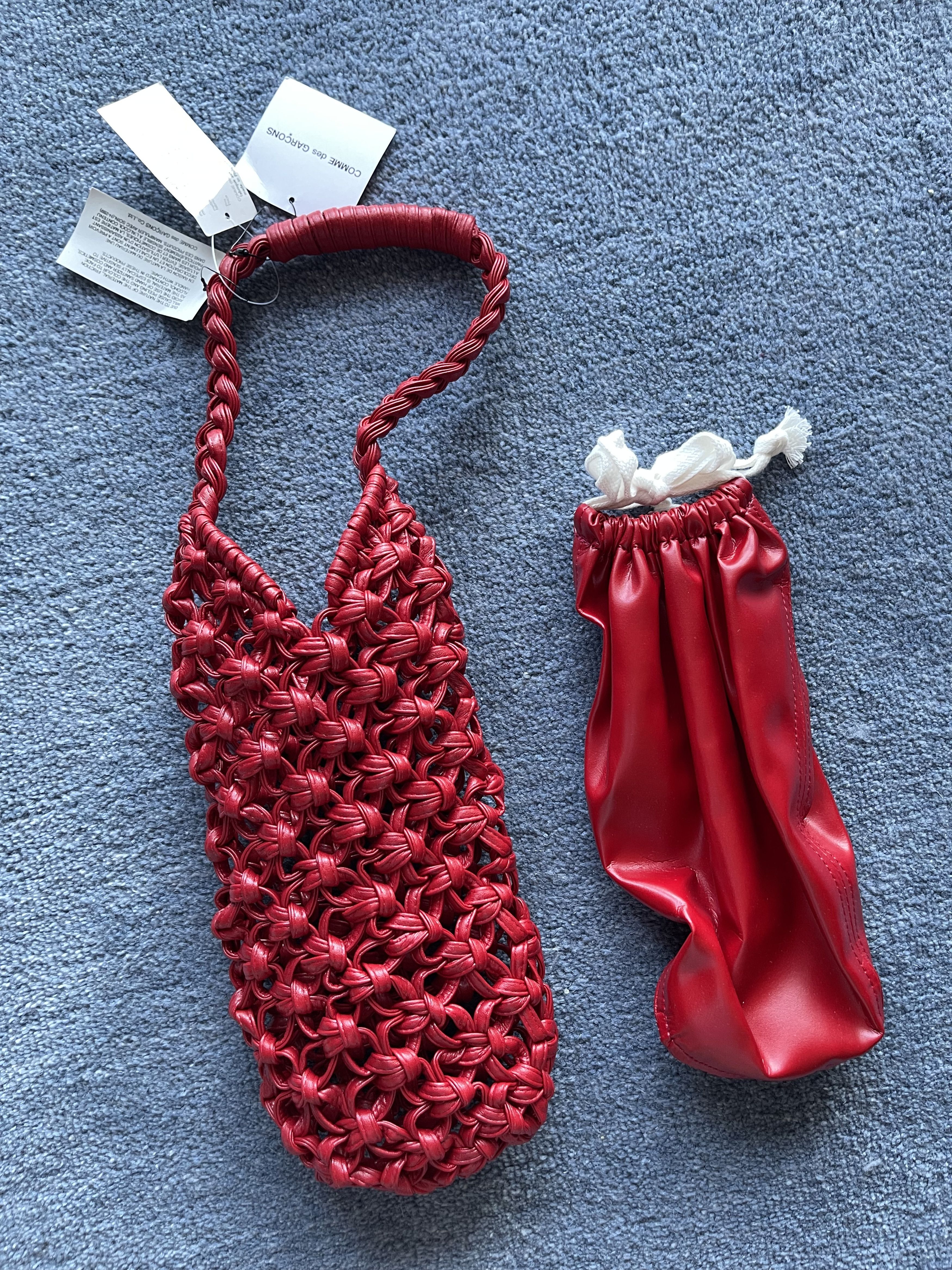 Comme des Garcons Comme des Garcons Woven Handbag Long Red Braided Wine Bag Size ONE SIZE - 2 Thumbnail