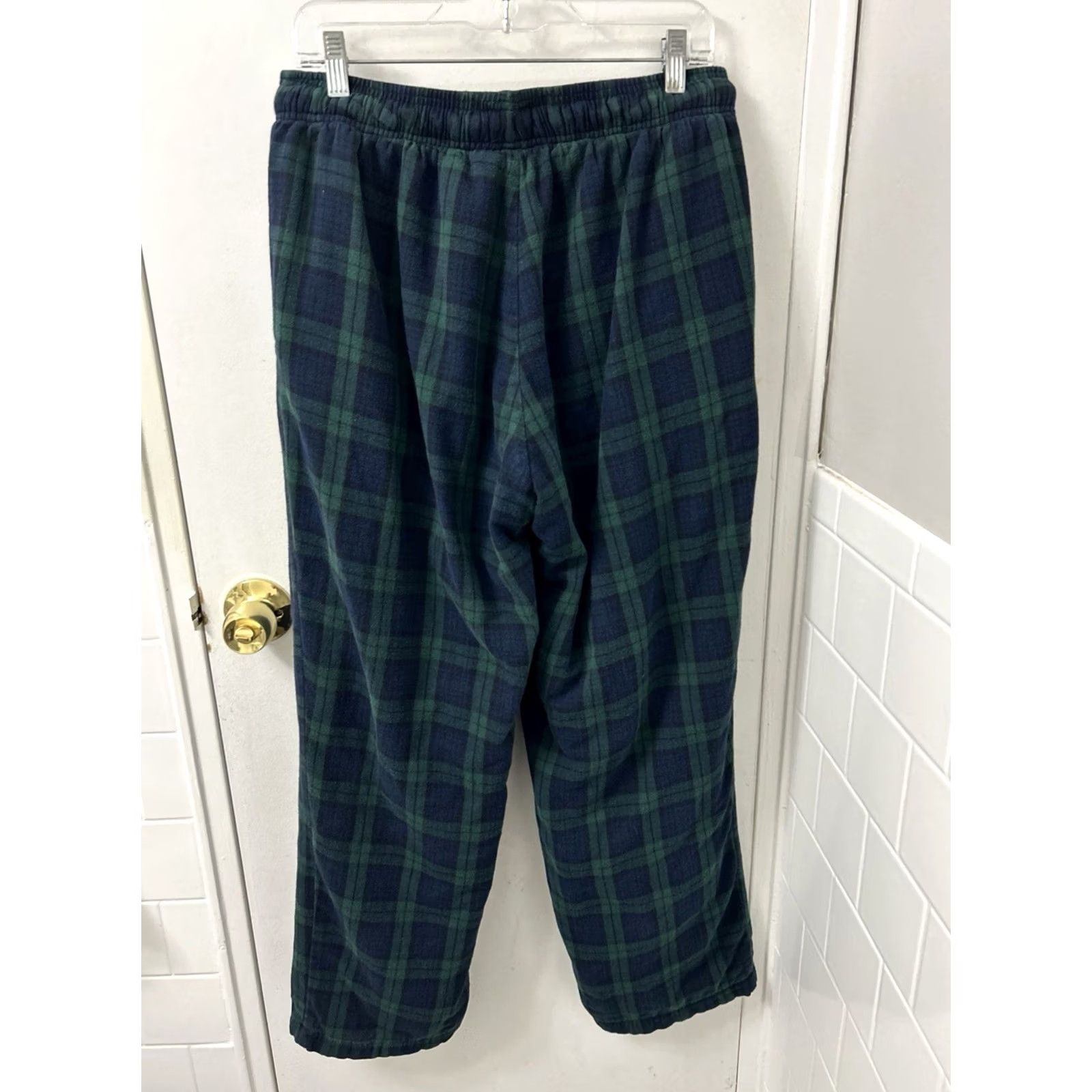 Vintage LL Bean Black Watch Plaid Flannel Fleece Lined Lounge Pants Navy Mens M 298144 Size US 31 - 6 Thumbnail