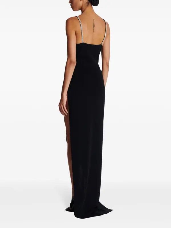 Balmain o1s1wg110725 Crystal Embellished Knitted Gown in Black Size L / US 10 / IT 46 - 5 Thumbnail