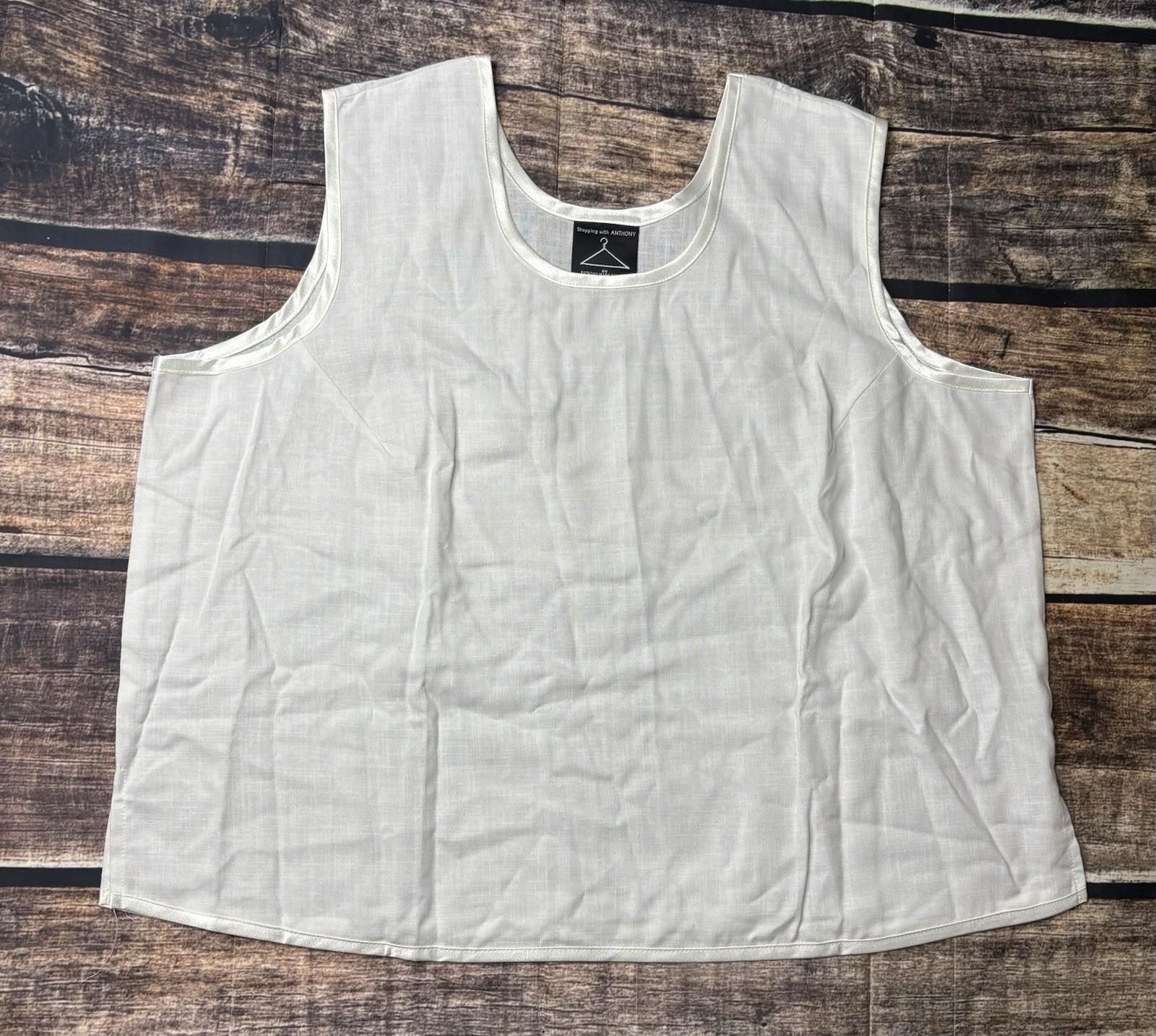 Other 80s Anthony Mark Hankins Tank Top Womens 3XL Linen USA Satin Size 3XL / US 20-22 - 1 Thumbnail