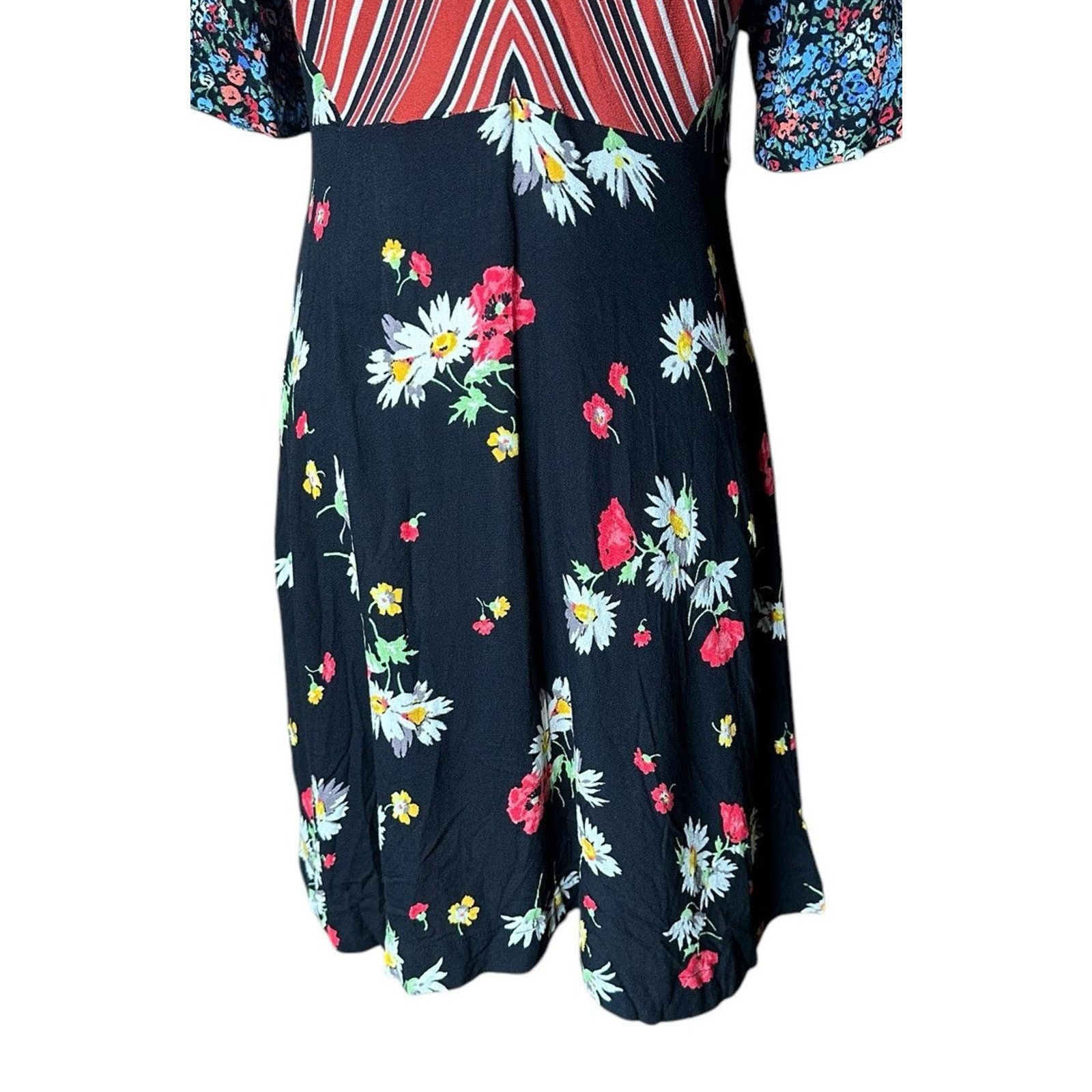 Free People Free People Mix It Up Printed Patchwork Mini Dress Boho 8 Size M / US 6-8 / IT 42-44 - 6 Thumbnail