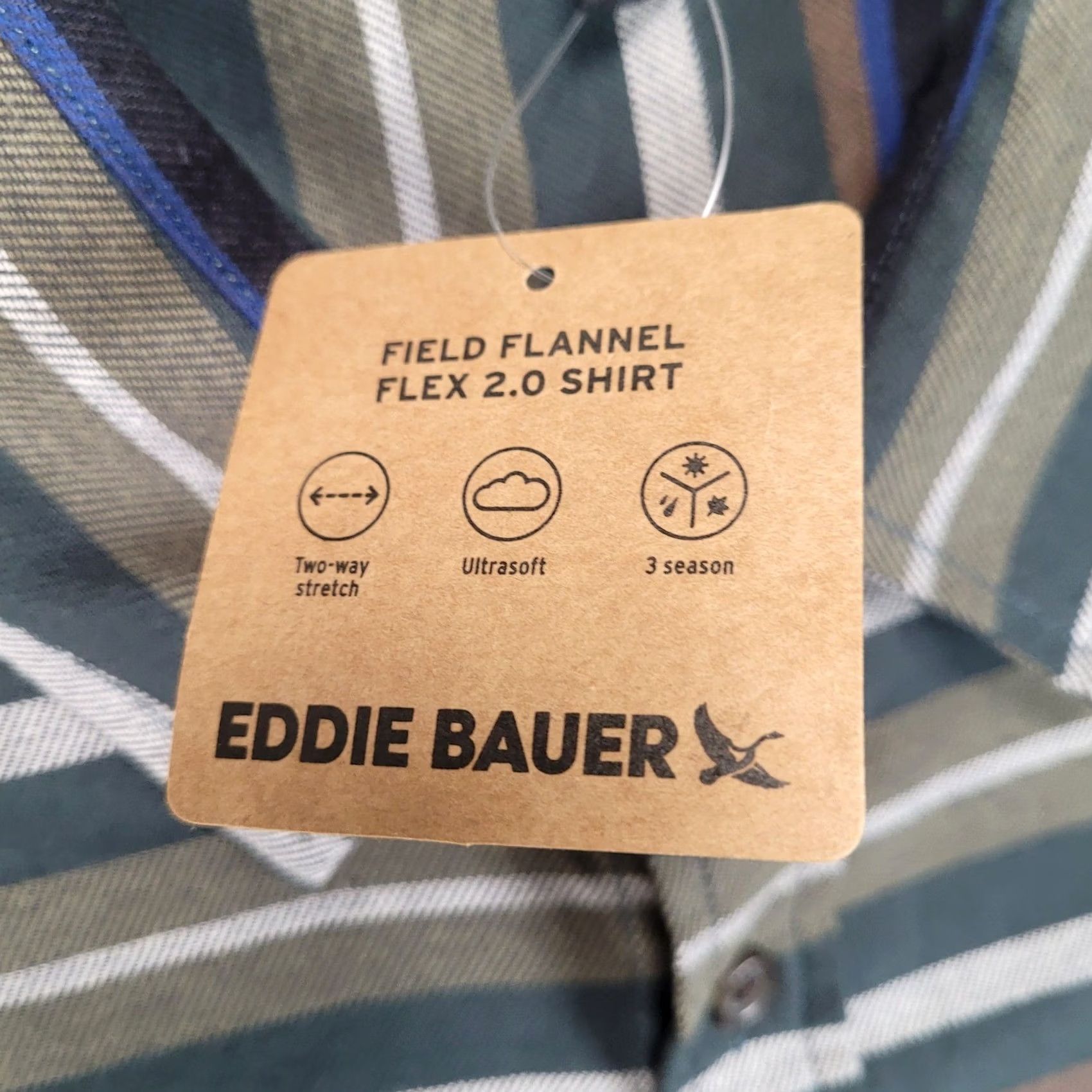 Eddie Bauer Eddie Bauer Field Flannel Flex 2.0 Shirt Mens Large Green Striped Button Up New Size US L / EU 52-54 / 3 - 4 Thumbnail