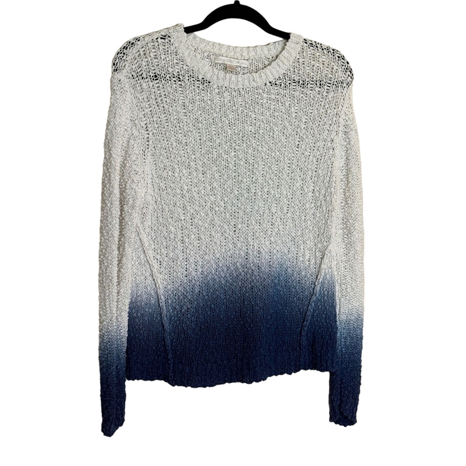 Boston Proper Boston Proper Ombré Knit Sweater White Blue Size M Size M / US 6-8 / IT 42-44 - 1 Thumbnail