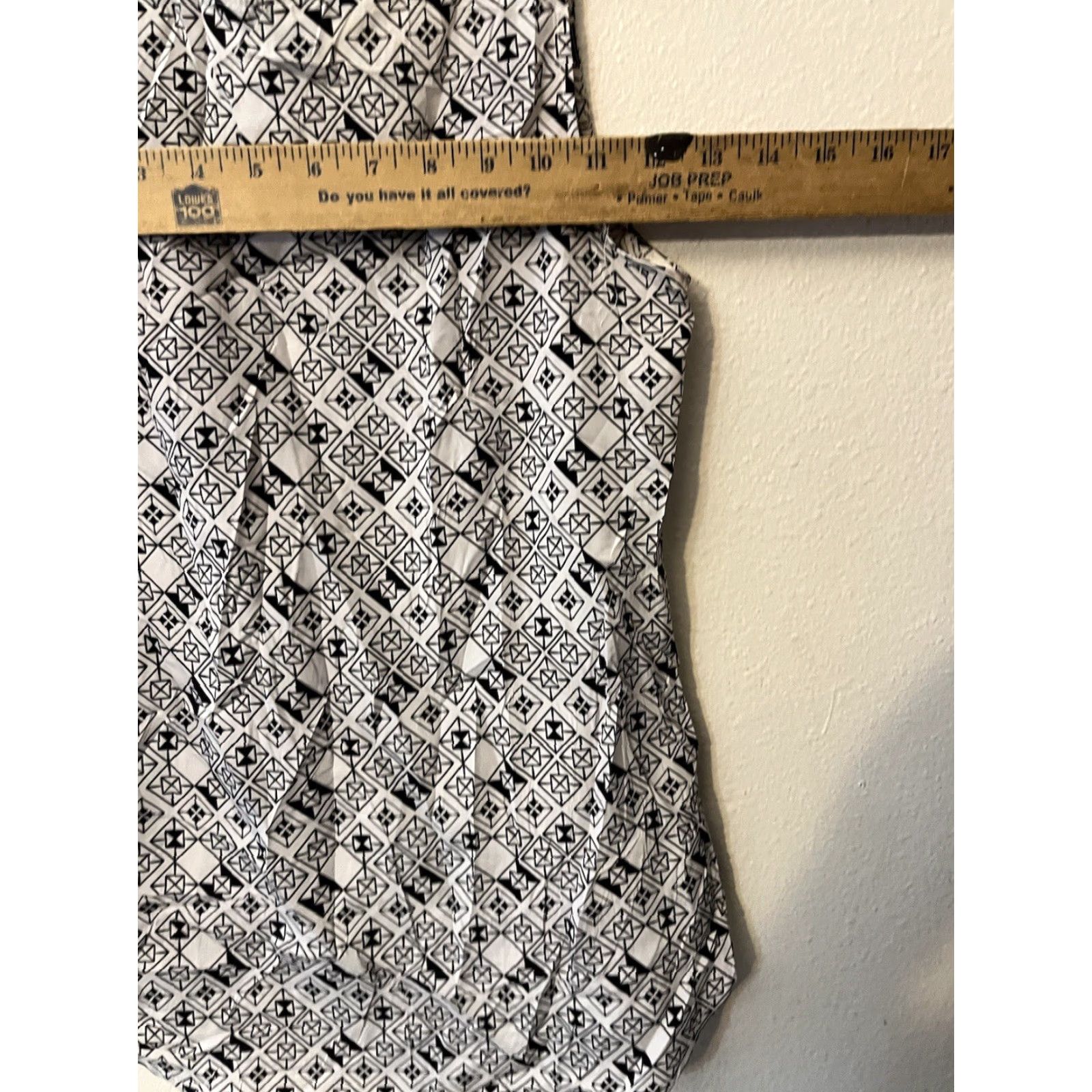 H&M H&M Geometric Print Tank Top Womens Sz 4 Black Round Neck Sleeveless Shirt Blouse Size S / US 4 / IT 40 - 4 Thumbnail
