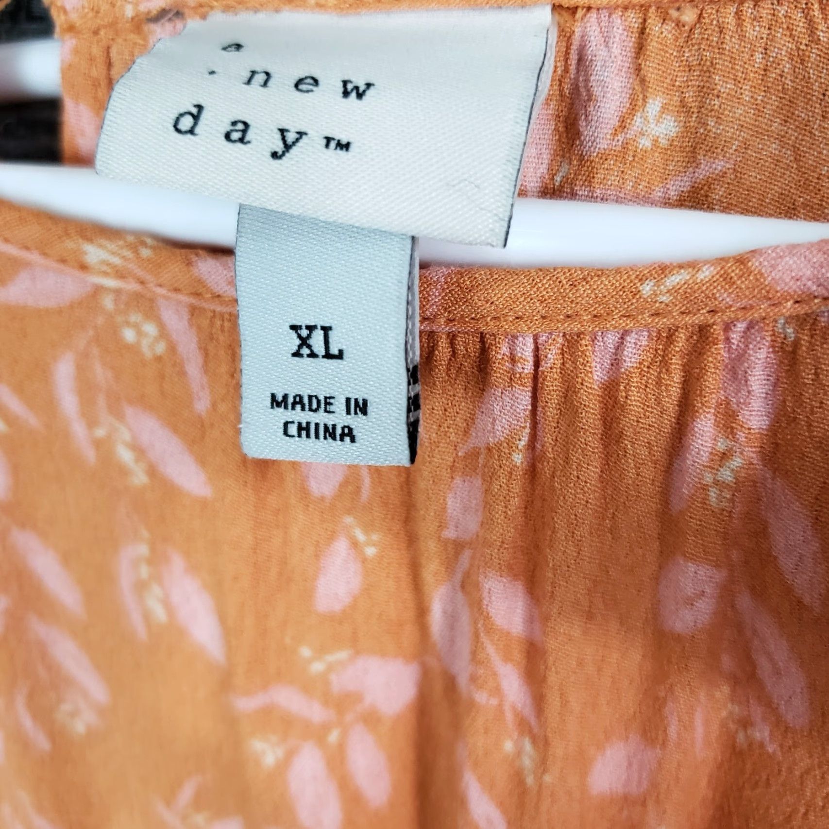 Vintage A New Day Womens Midi Dress XL Orange Pink Floral Rayon A-Line Button 46" Length 21" Width Floral Pattern Vintage No Size XL / US 12-14 / IT 48-50 - 6 Thumbnail