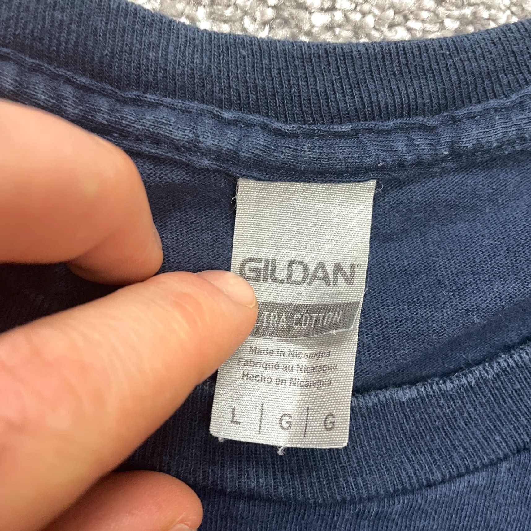 Gildan Gildan Shirt Mens L Ultra Cotton Blue Long Sleeve Crew Tee Shirt Adults Cotton Blend Solid Logo Regular Fit Nylon? Size US L / EU 52-54 / 3 - 4 Thumbnail